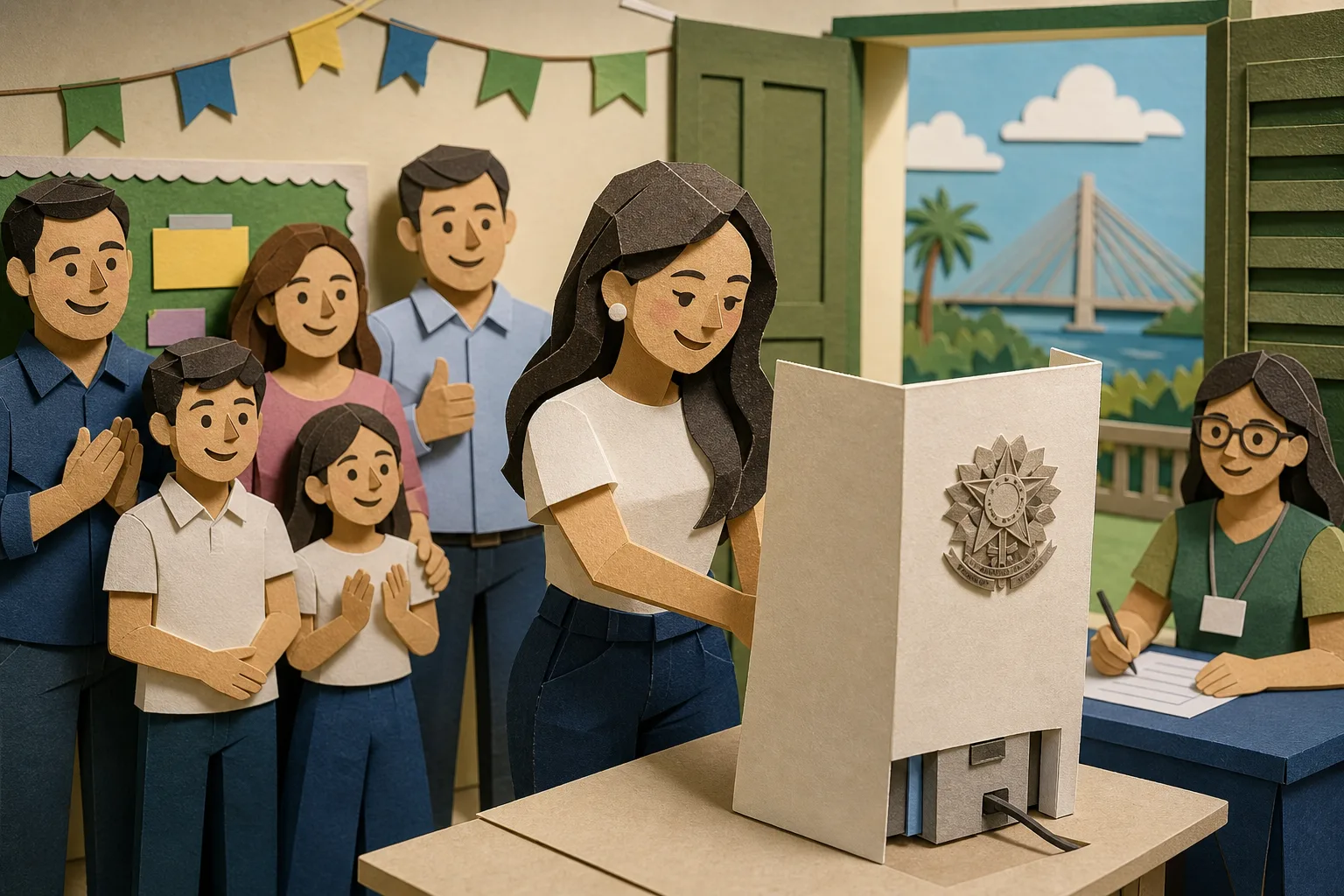 Candidata ao Senado pelo Amapá, Rayssa Furlan comparece às urnas na capital
