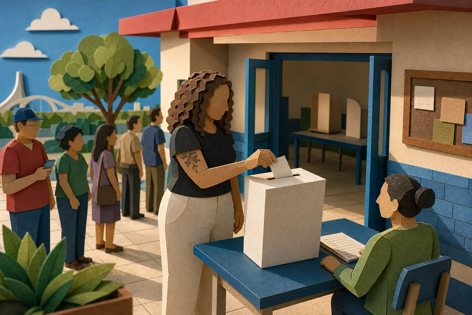 Candidata da UP ao governo do Distrito Federal registra voto em escola de Sobradinho