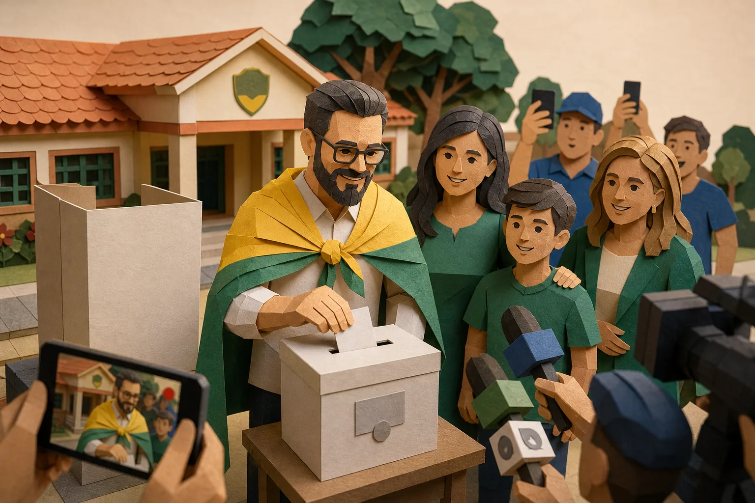 Candidato ao governo do Acre, Alan Rick comparece às urnas na capital