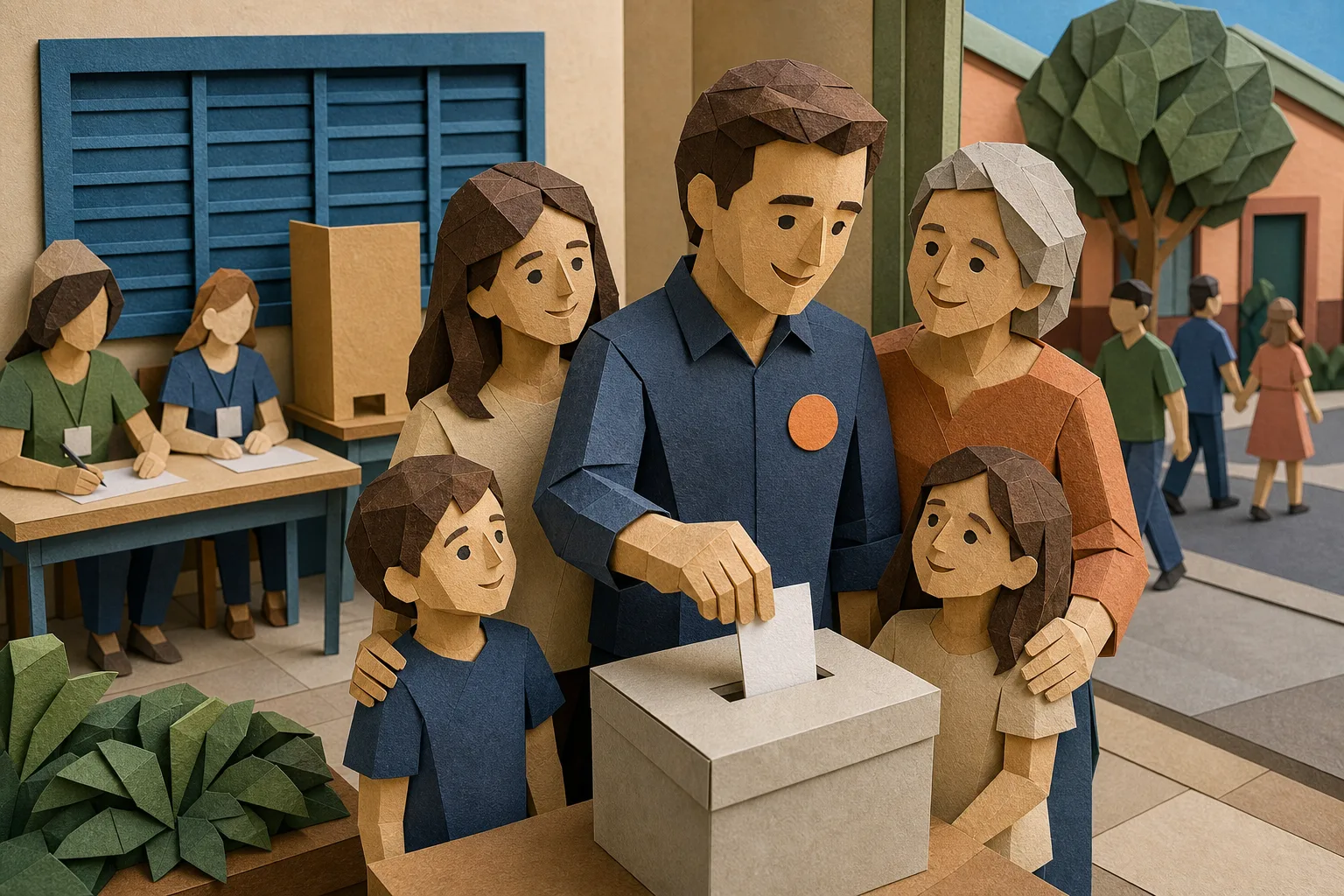 Candidato do Novo ao governo de MS registra voto acompanhado da família