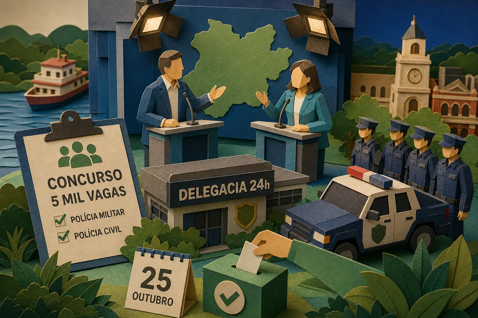 Candidatos ao governo do Amazonas detalham planos para a segurança pública