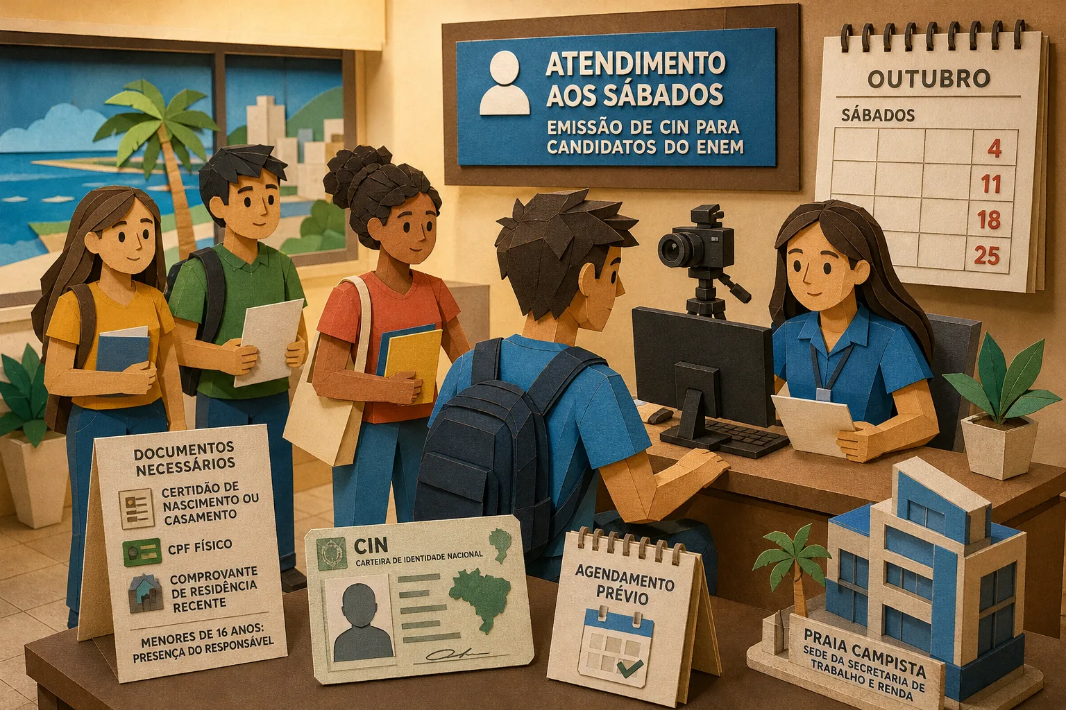 Candidatos do Enem em Macaé têm atendimento especial aos sábados para tirar nova CIN