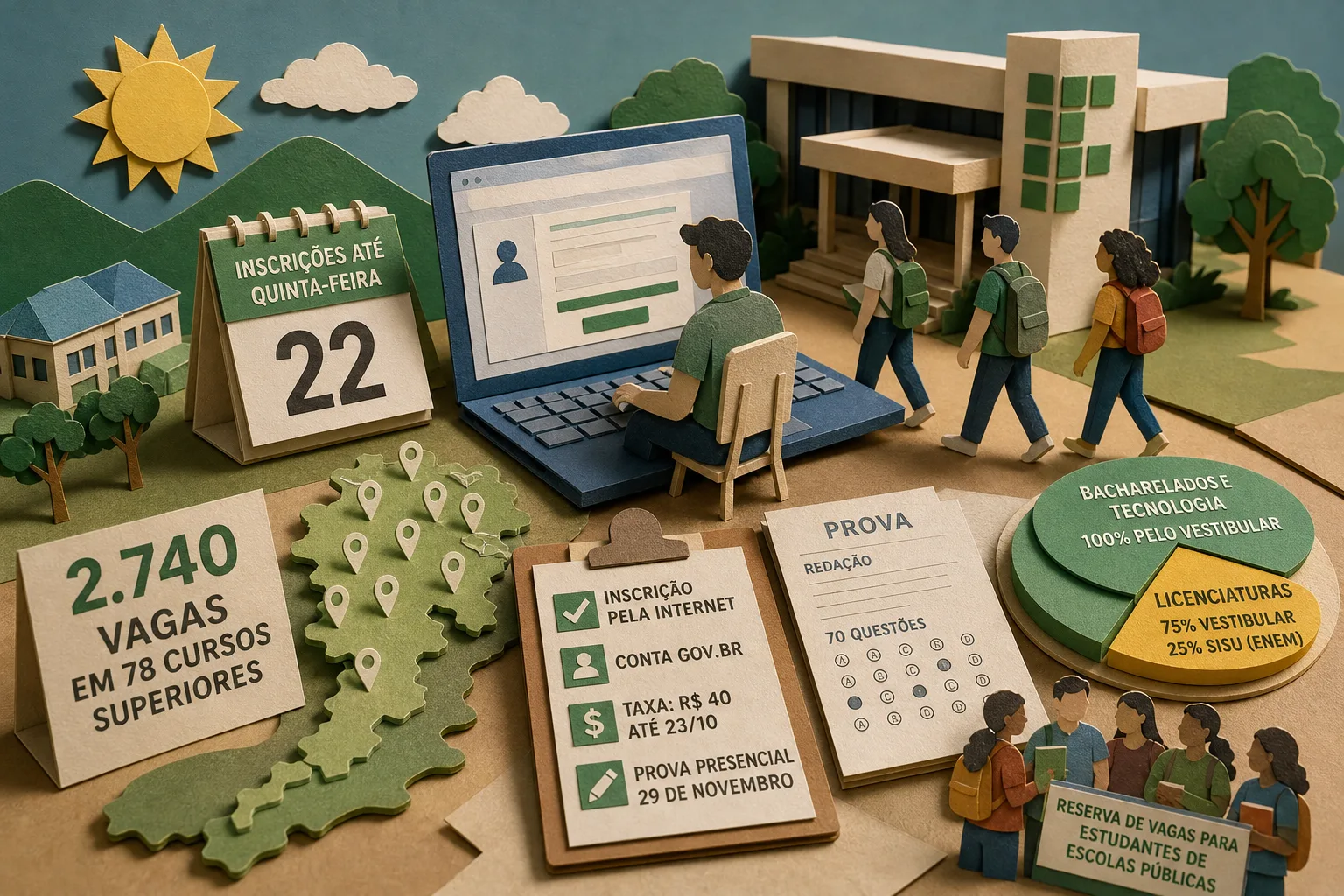 Candidatos têm novo prazo para concorrer a 2.740 vagas em cursos superiores no IFPI