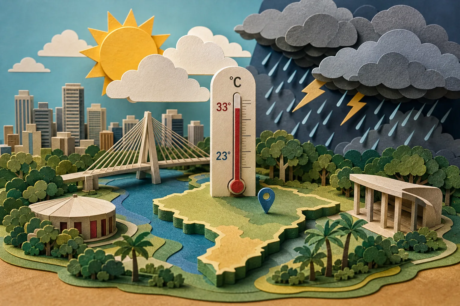 Capital de Mato Grosso do Sul terá calor de 33ºC e instabilidade neste sábado