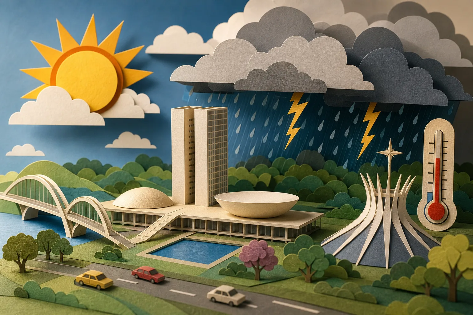 Capital federal registra aberturas de sol e pancadas de chuva nesta quarta