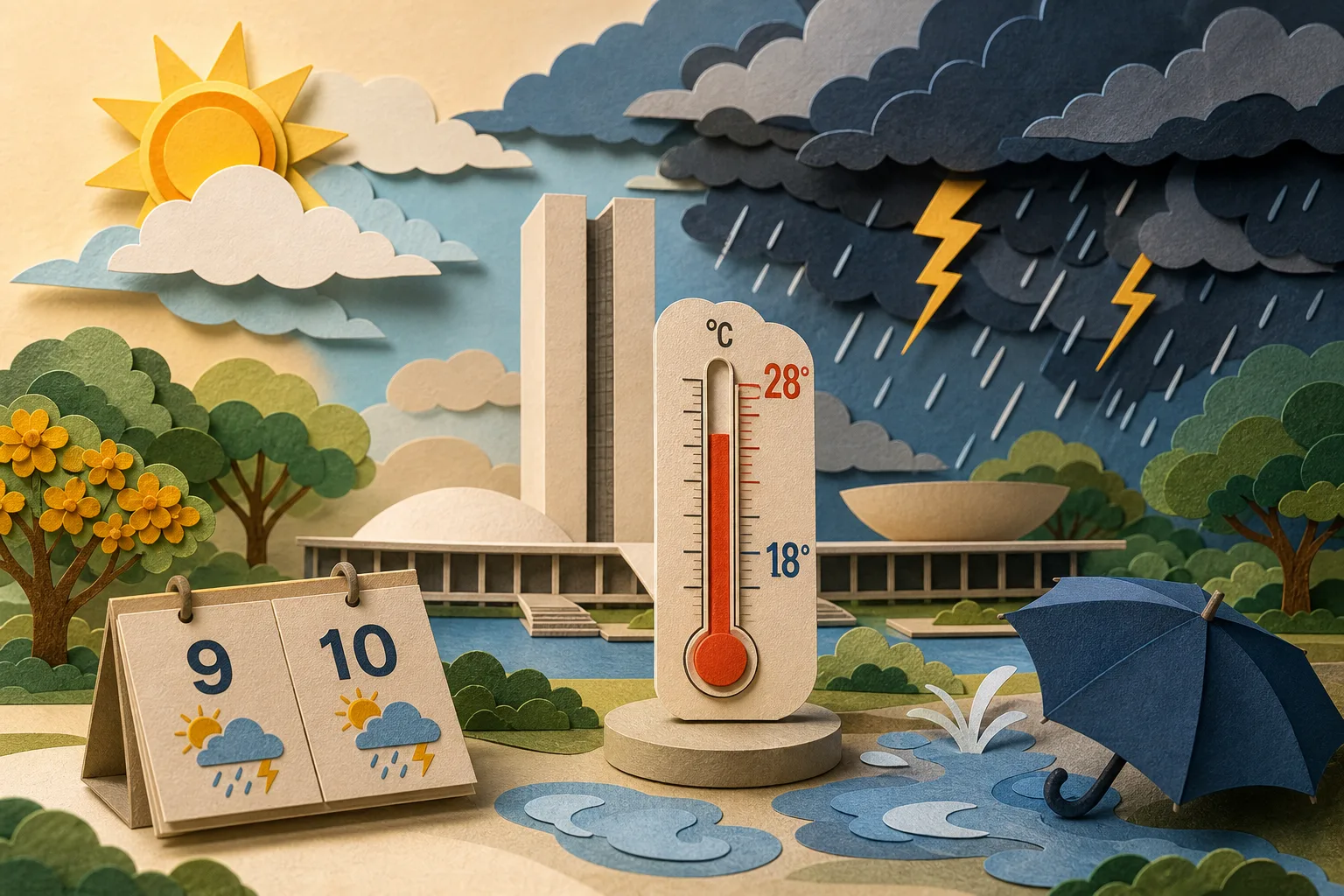 Capital federal registra calor de até 28°C e aumento da instabilidade nesta quarta