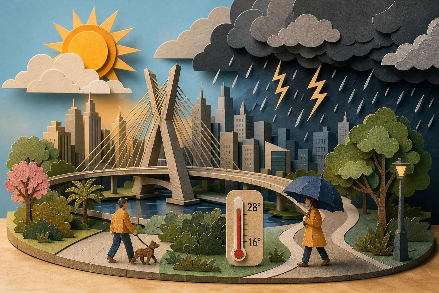 Capital paulista deve ter máxima de 28ºC e risco de trovoadas a partir da tarde