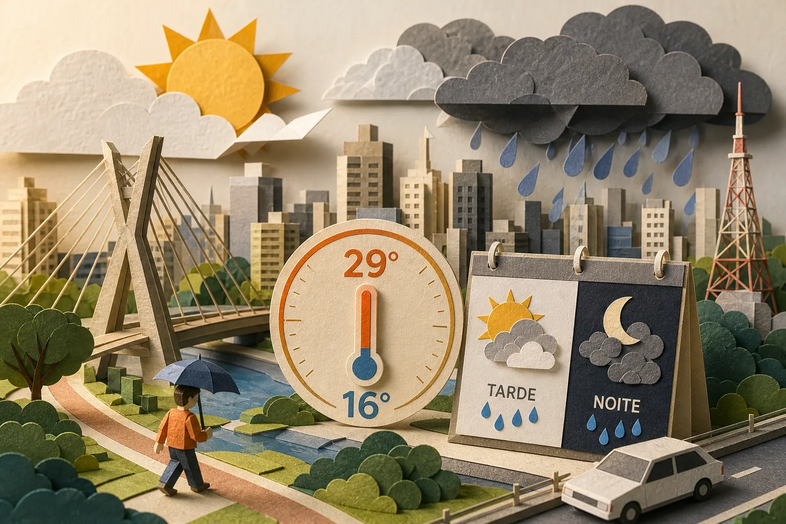 Capital paulista tem máxima de 29ºC e previsão de precipitações a partir da tarde
