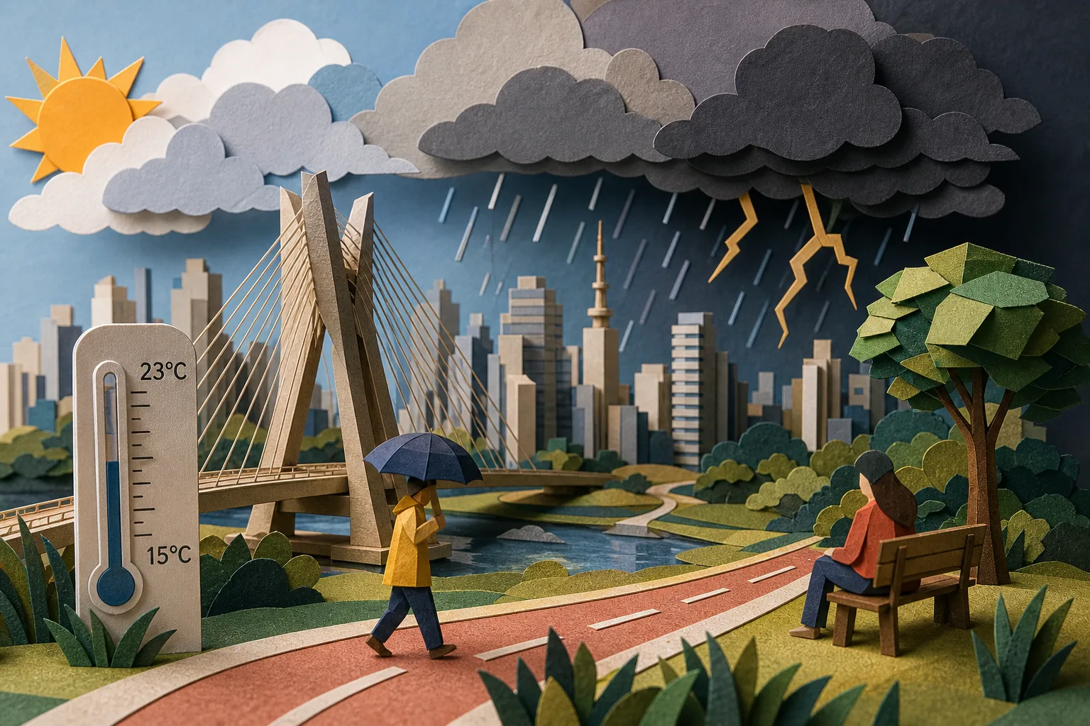 Capital paulista tem previsão de pancadas de chuva e clima ameno no fim de semana
