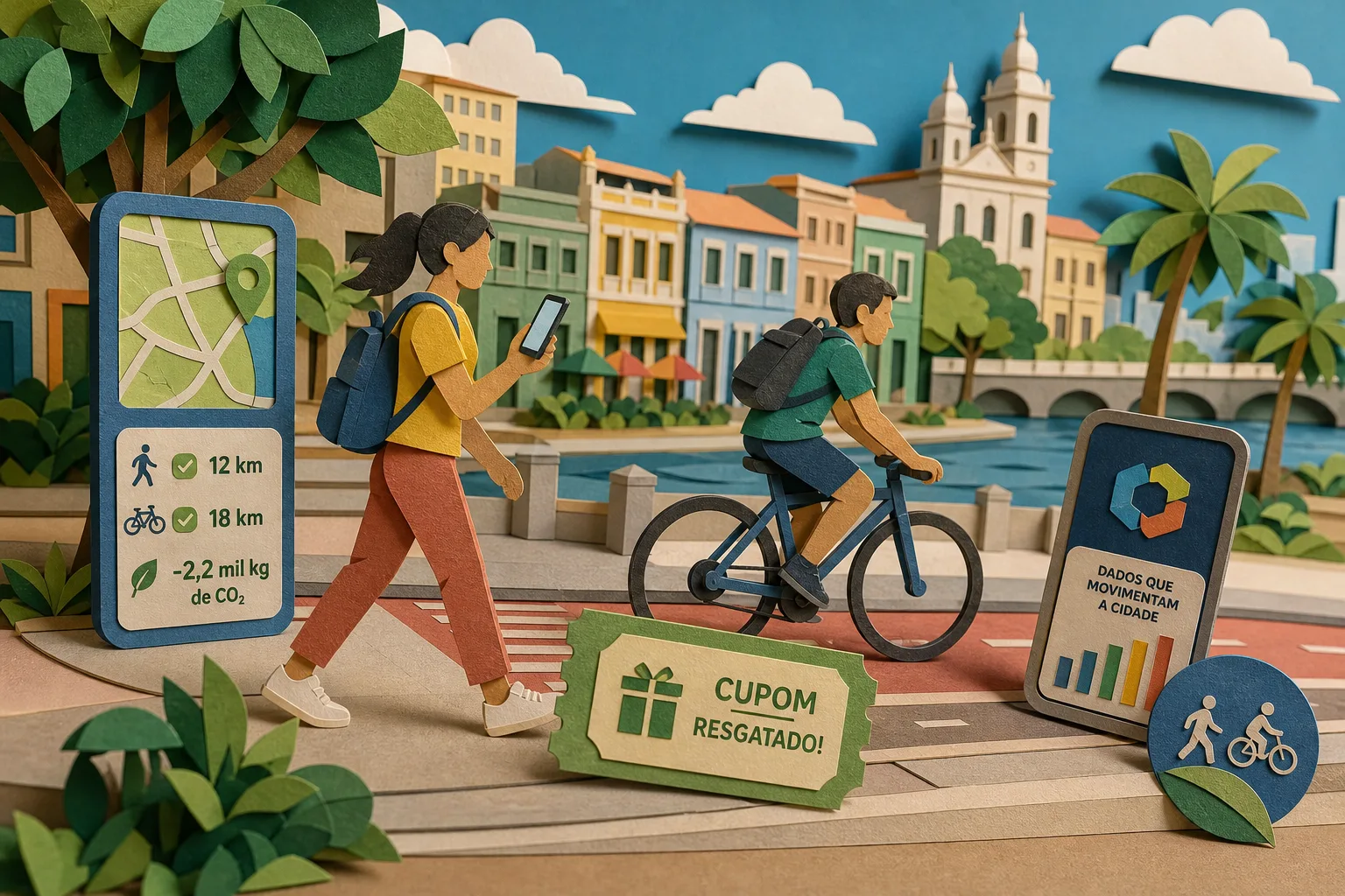 Capital pernambucana bonifica moradores em deslocamentos a pé ou de bicicleta