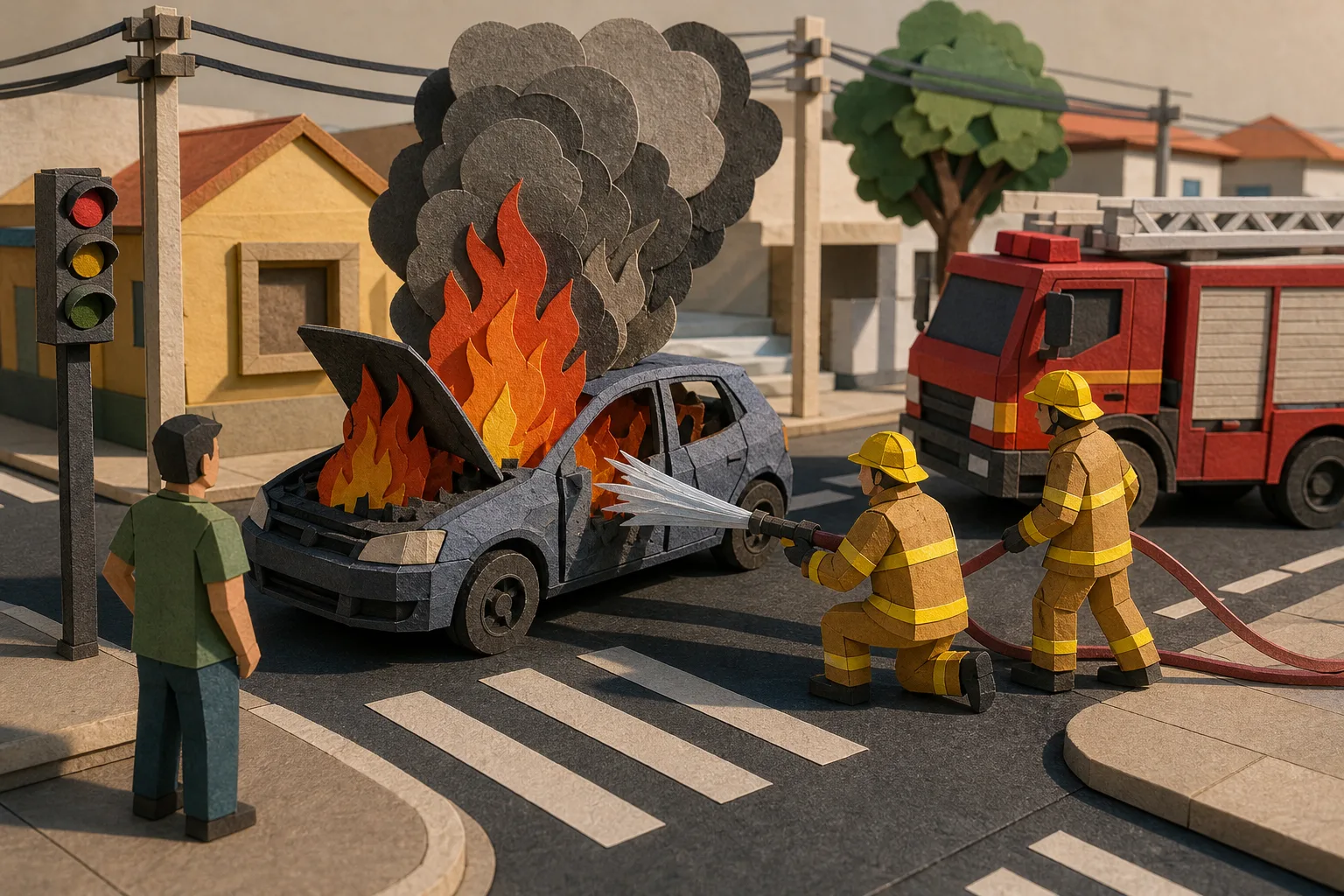 Carro pega fogo no bairro Luzia em Aracaju e condutor sai sem ferimentos