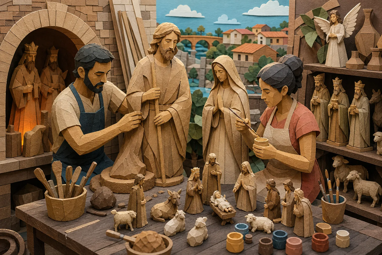 Casal de ceramistas em Teresina molda presépios gigantes para o Natal