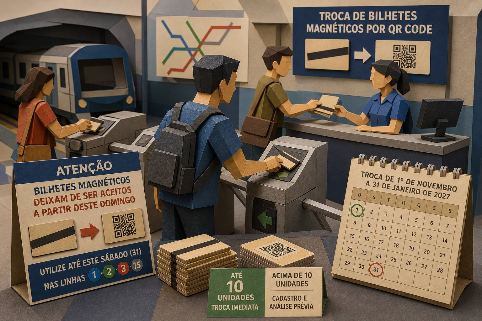 Catracas do Metrô paulista deixam de aceitar bilhetes antigos com tarja magnética
