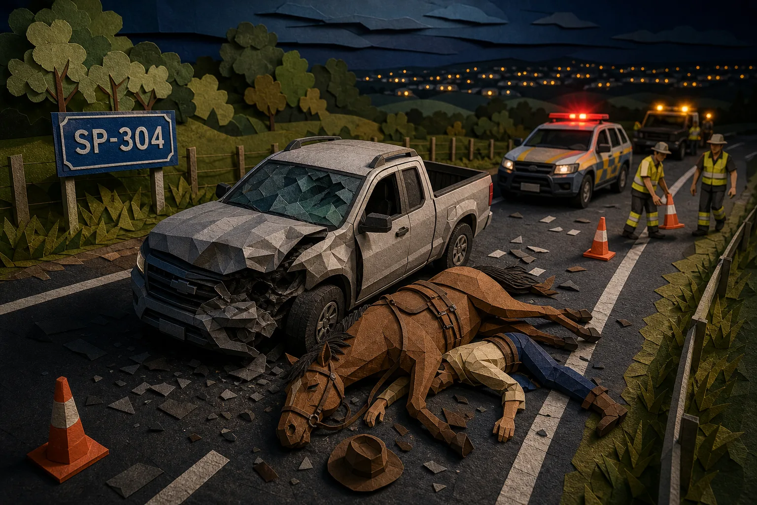 Cavaleiro e animal morrem após colisão com caminhonete na SP-304 em Piracicaba