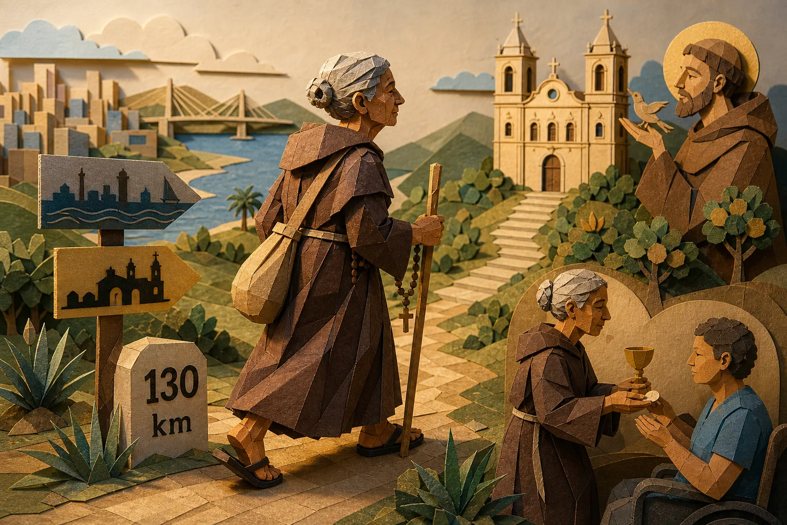 Cearense de 84 anos completa caminhada de 130 quilômetros até Canindé