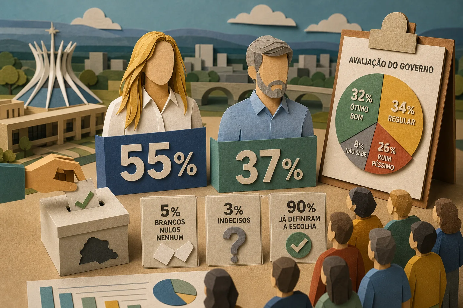 Celina Leão soma 55% das intenções de voto contra 37% de Leandro Grass no DF