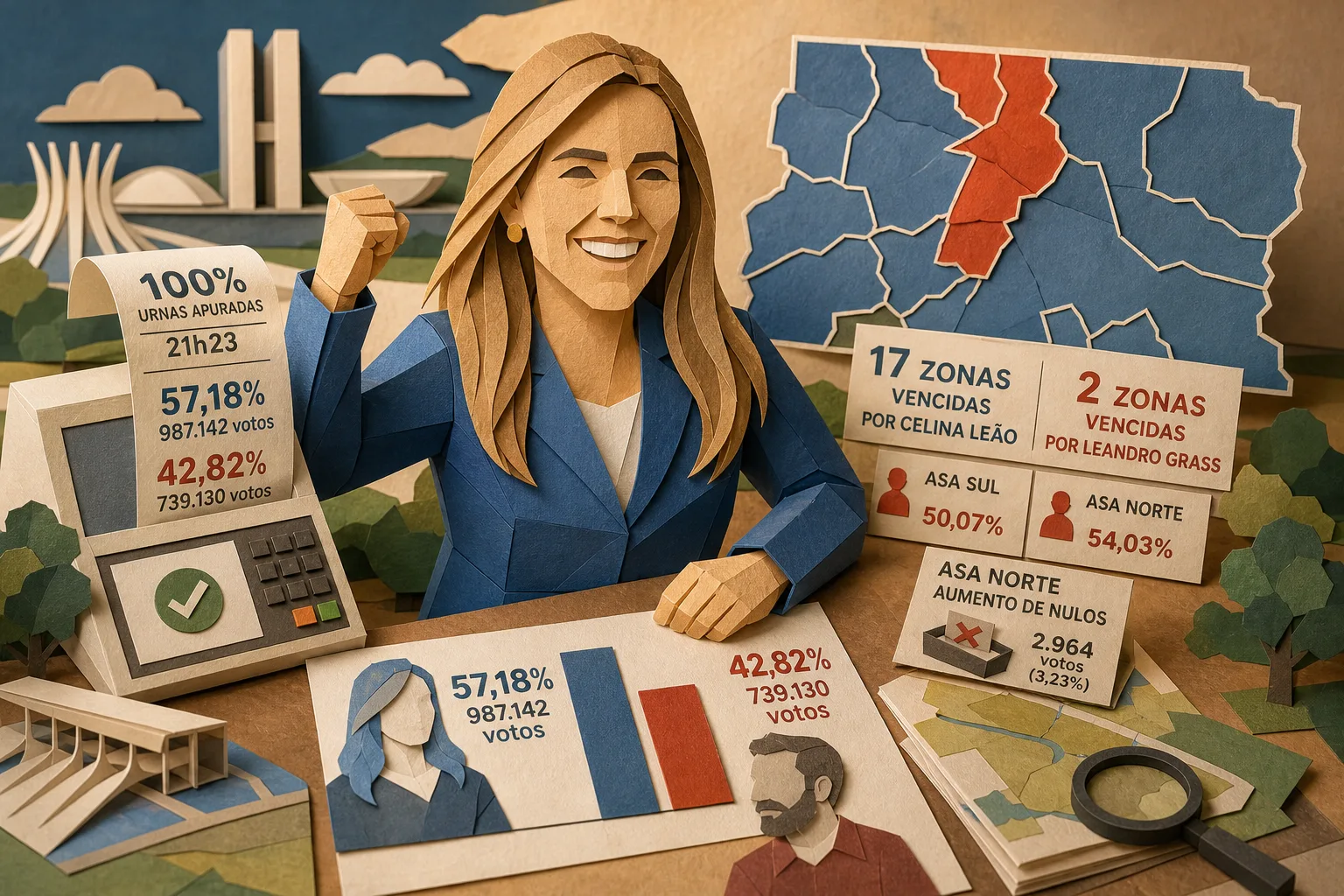 Celina Leão vence em 17 zonas eleitorais e confirma reeleição no Distrito Federal