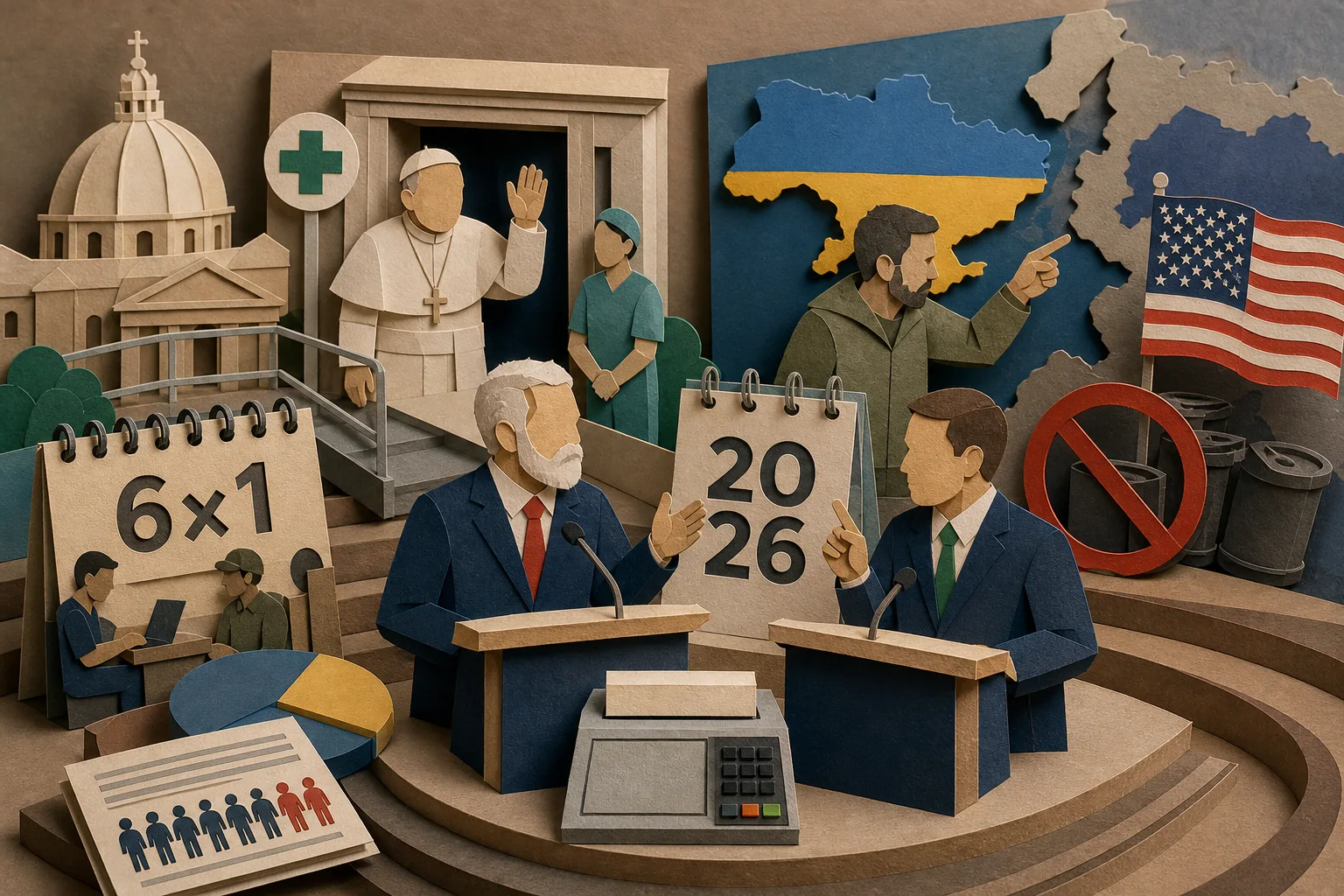 Cenário eleitoral de 2026 e temas internacionais marcam o noticiário político