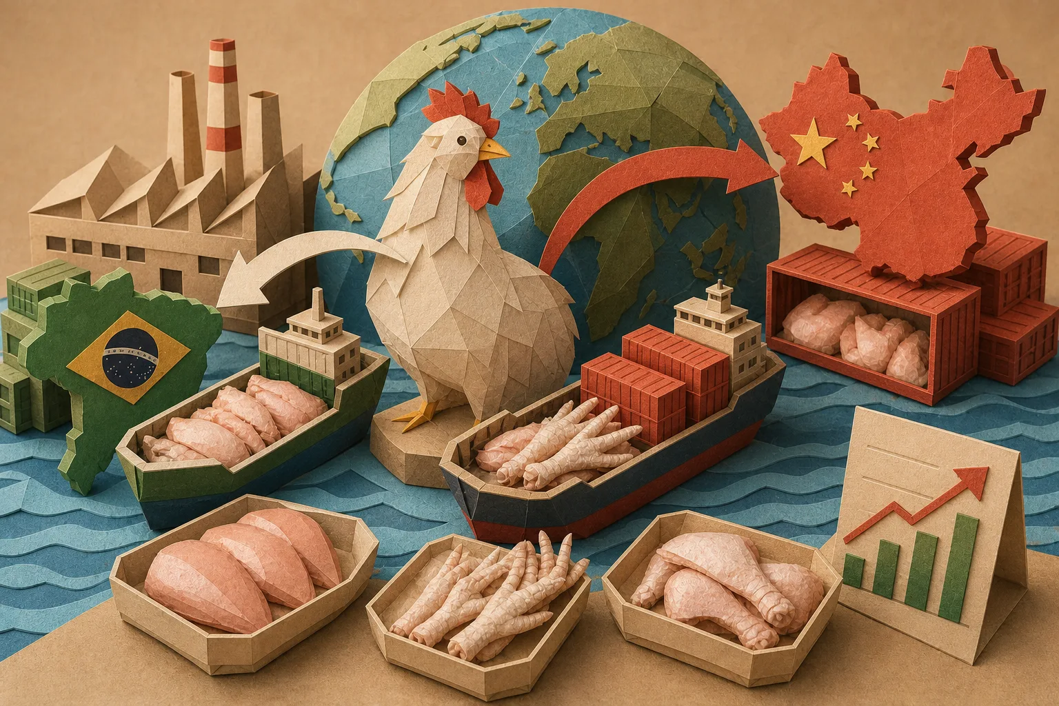 China expande vendas de carne de frango e passa a disputar mercado global com o Brasil