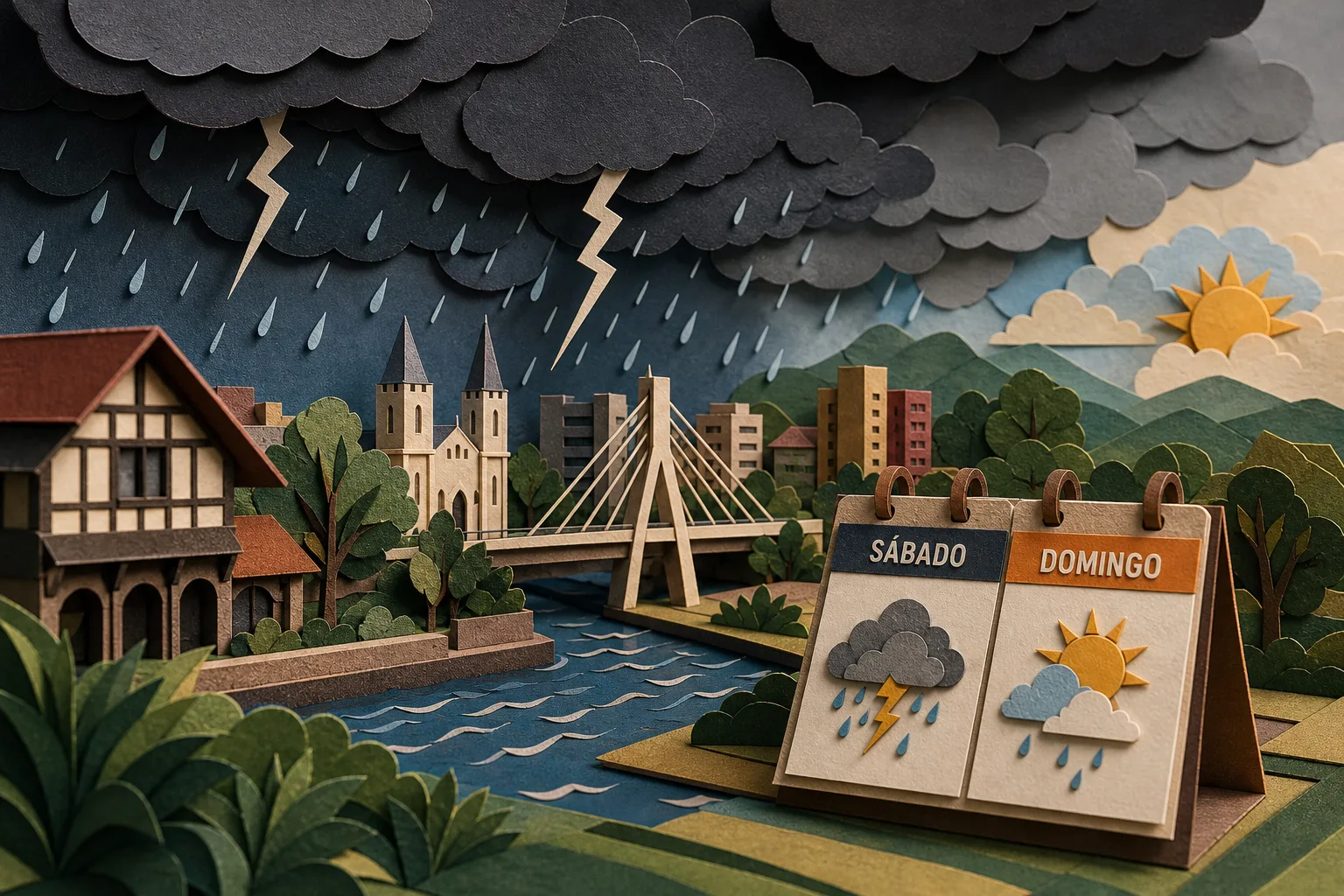Chuva intensa e trovoadas devem atingir Joinville durante todo este sábado