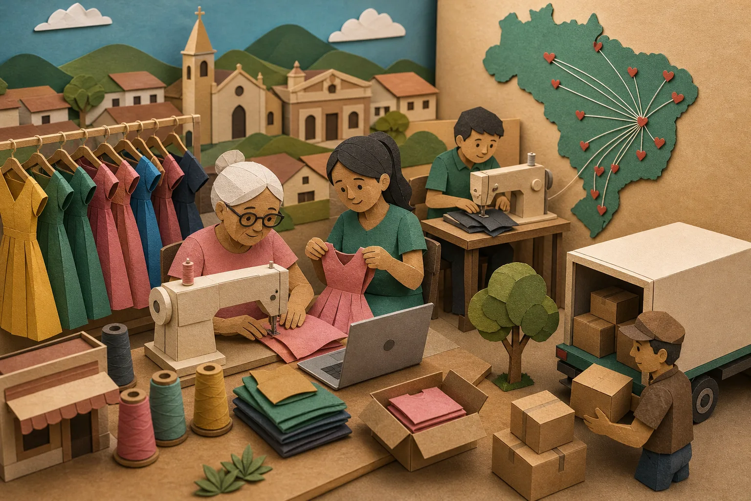 Cidade paraibana de 2 mil moradores produz 40 mil itens de vestuário por semana