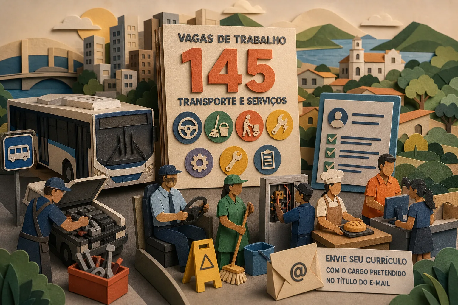 Cidades do Rio abrem 145 vagas de trabalho nos setores de transporte e serviços