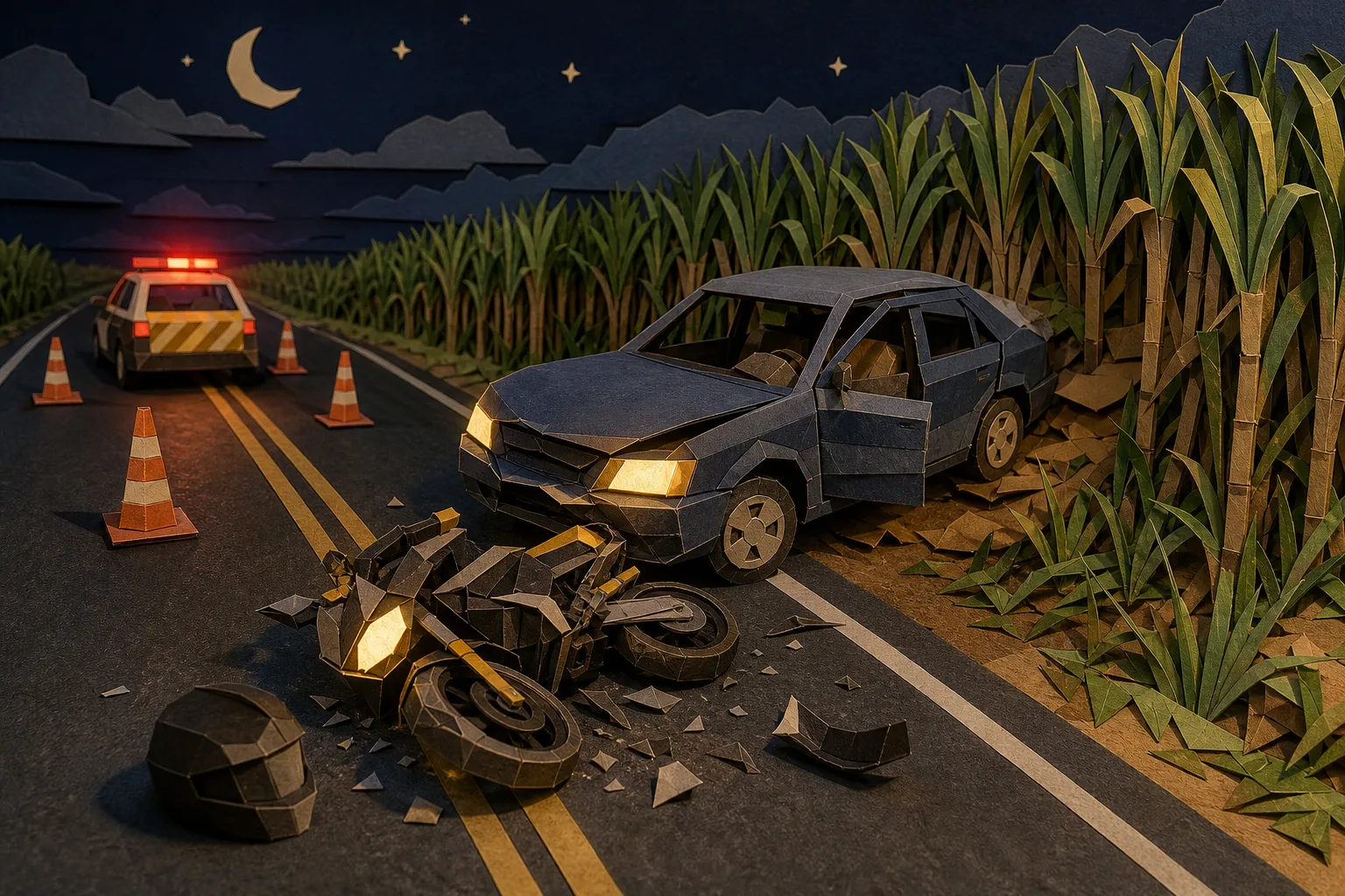 Colisão com carro que cruzava pista mata condutor de moto na SP-340 em Jaú