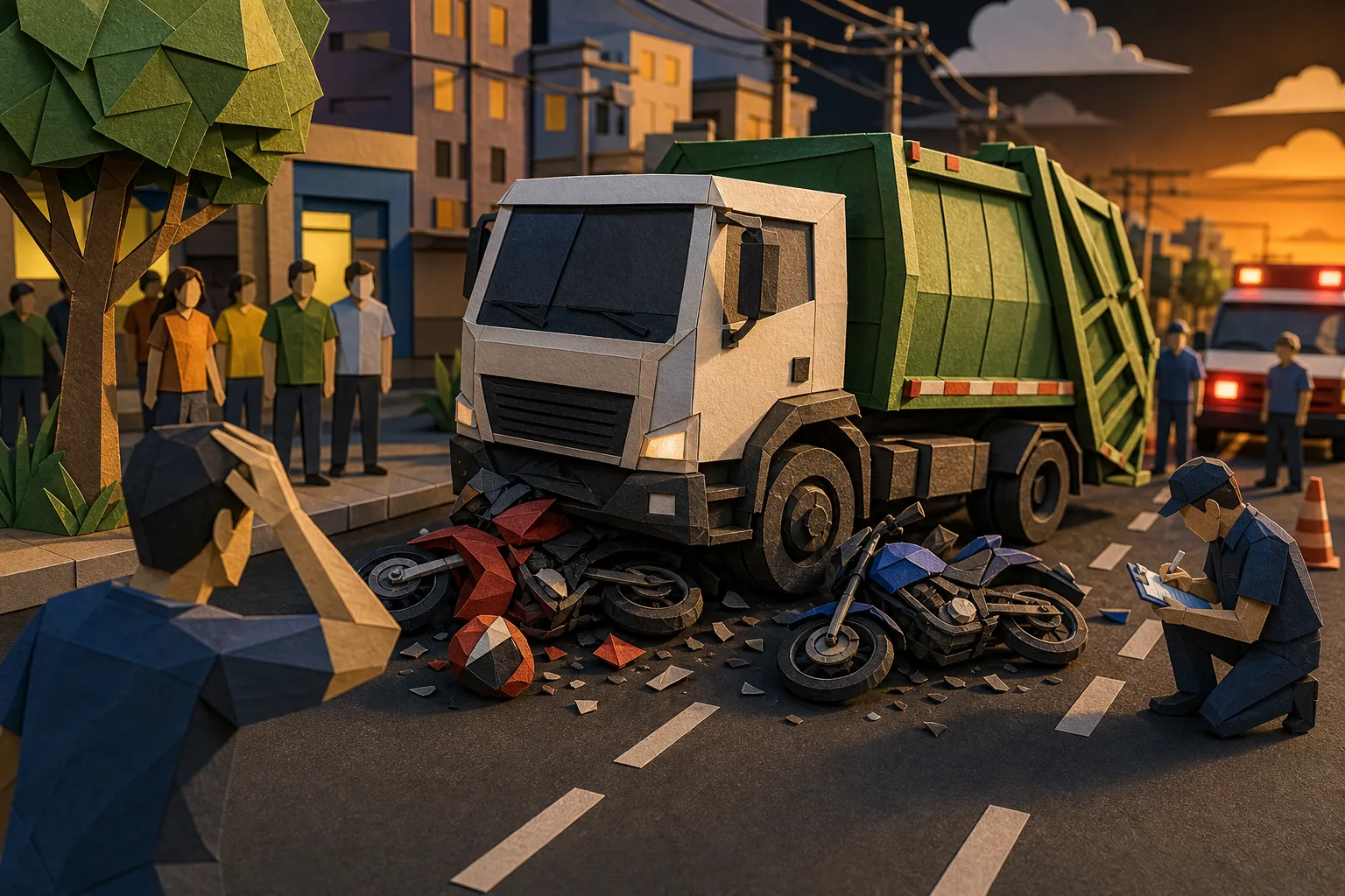 Colisão entre caminhão de coleta e motocicletas deixa dois mortos em Aparecida de Goiânia