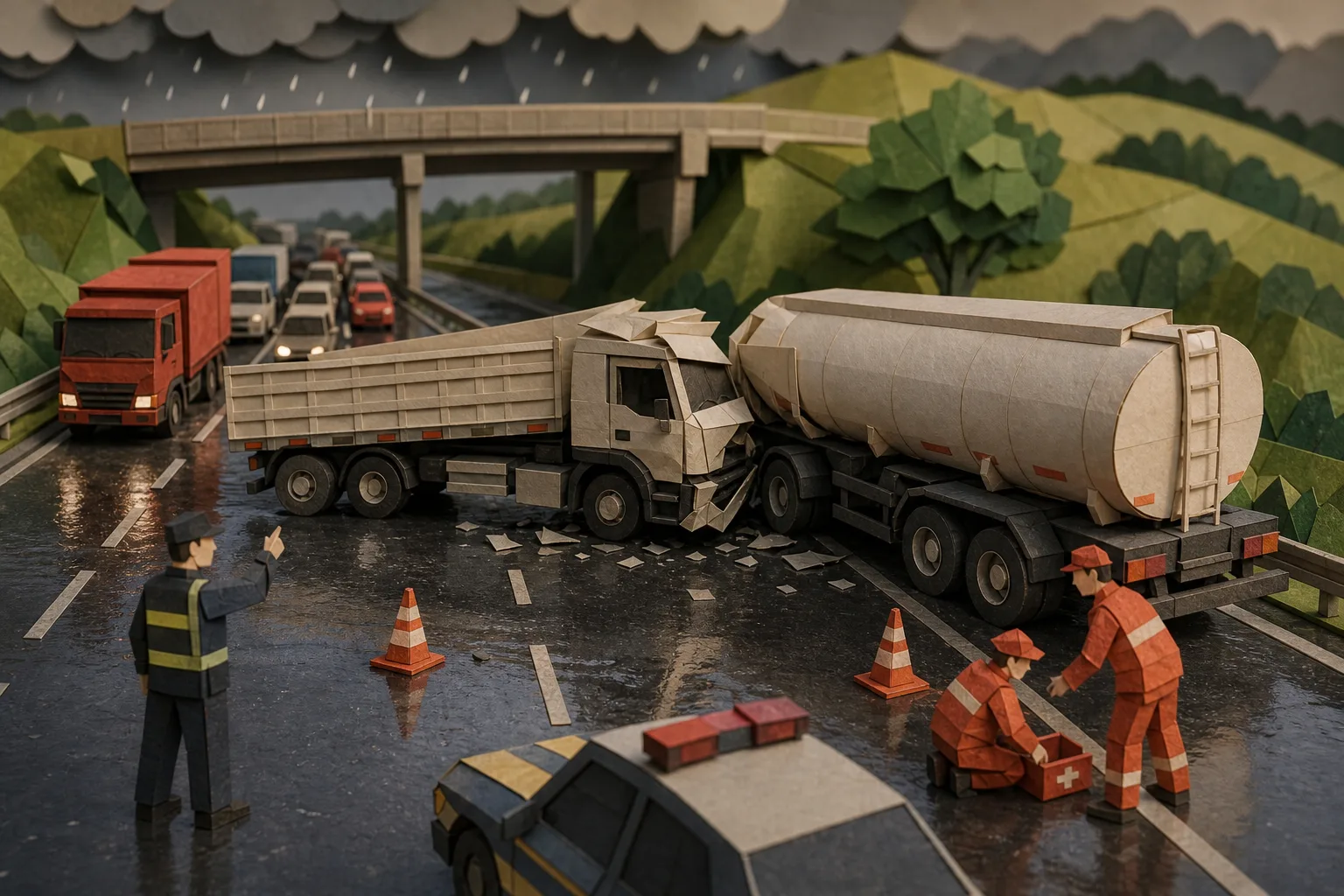 Colisão entre carretas interdita trecho da BR-324 em Feira de Santana