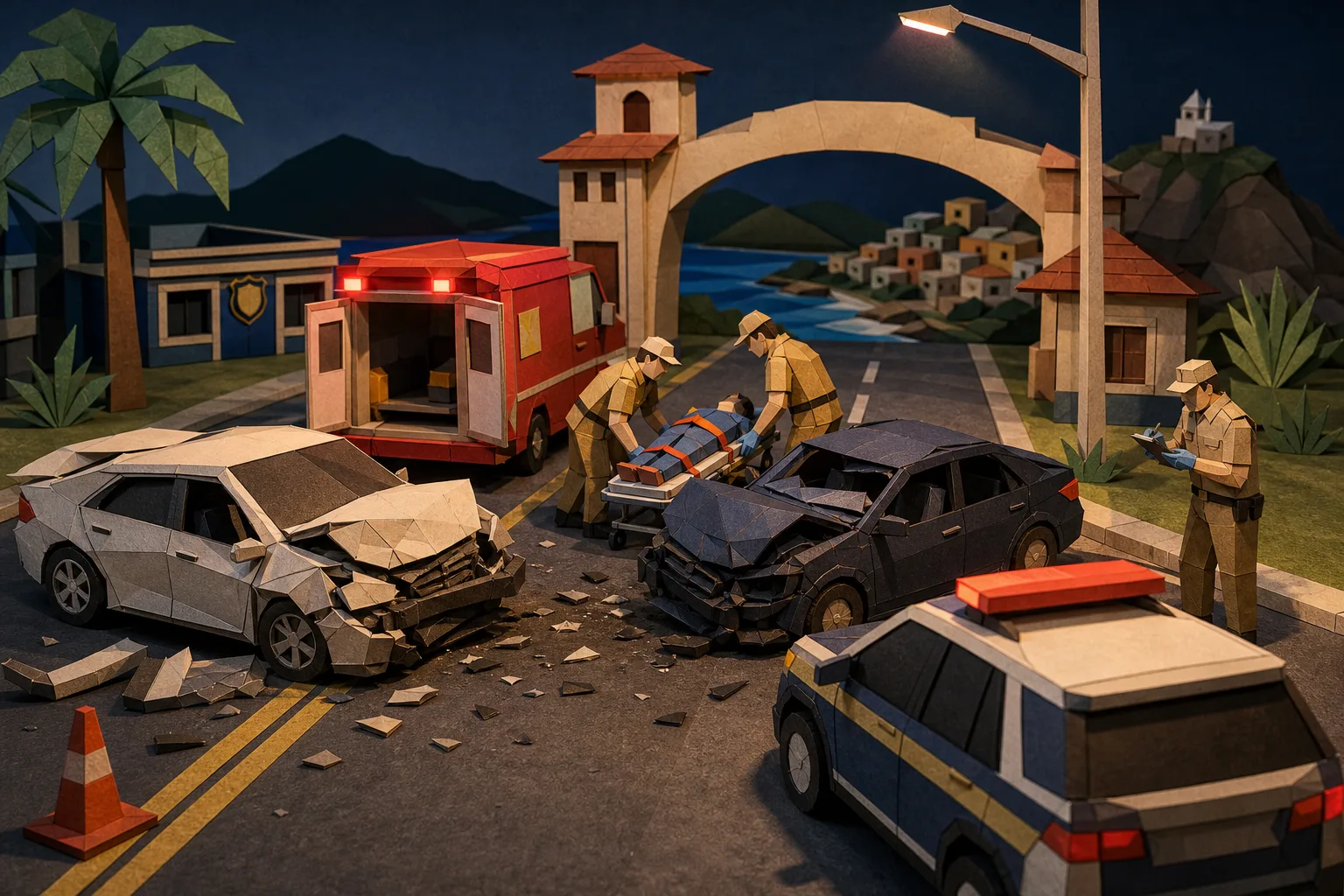 Colisão entre dois carros deixa uma pessoa morta na entrada de Arraial do Cabo