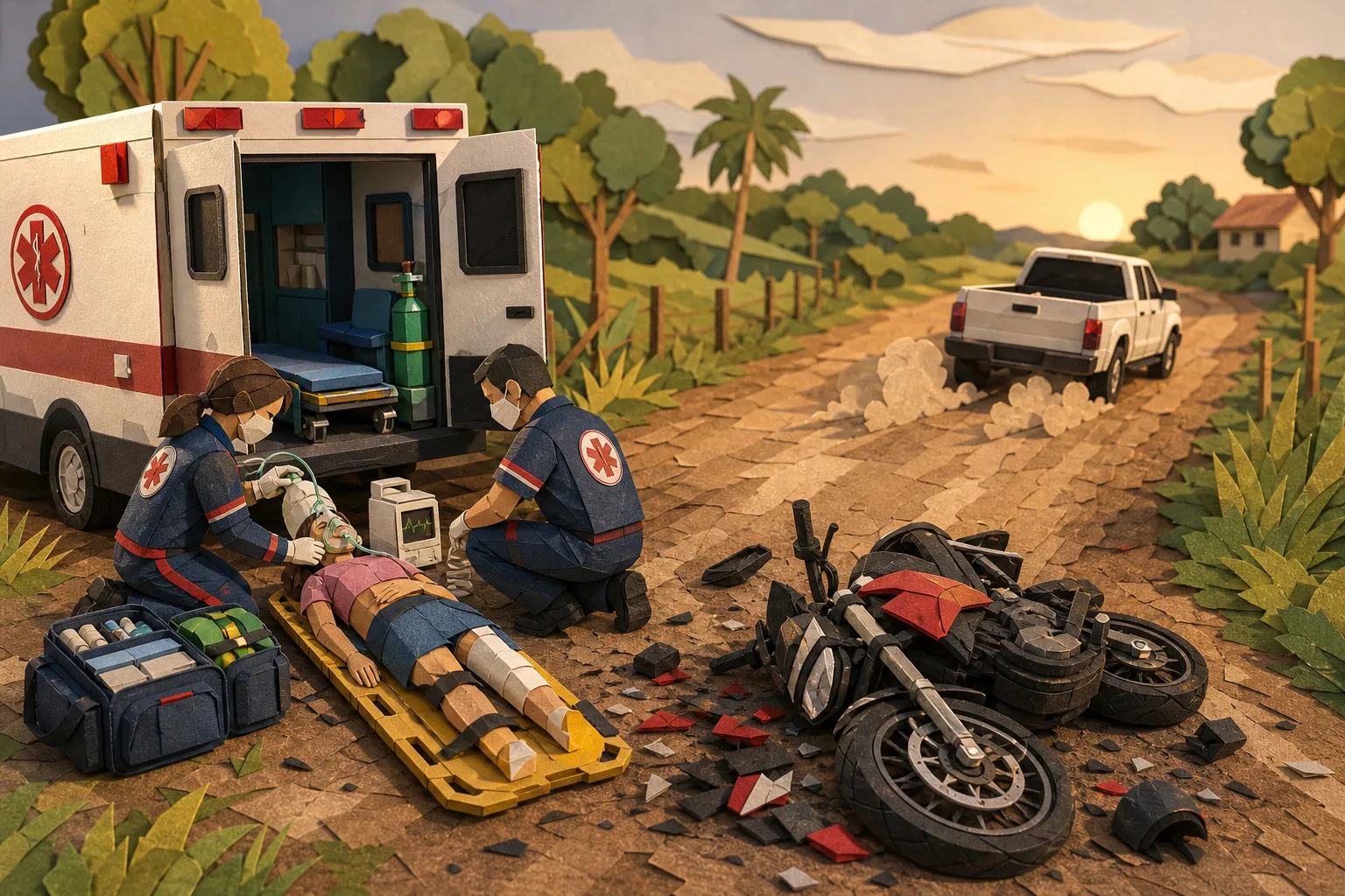 Colisão entre moto e picape deixa um jovem morto e adolescente ferida em Acrelândia