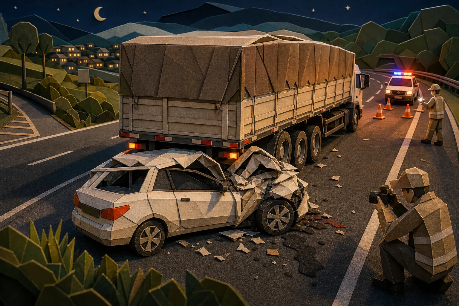Colisão na traseira de caminhão deixa condutor morto na SP-257 em Santa Lúcia