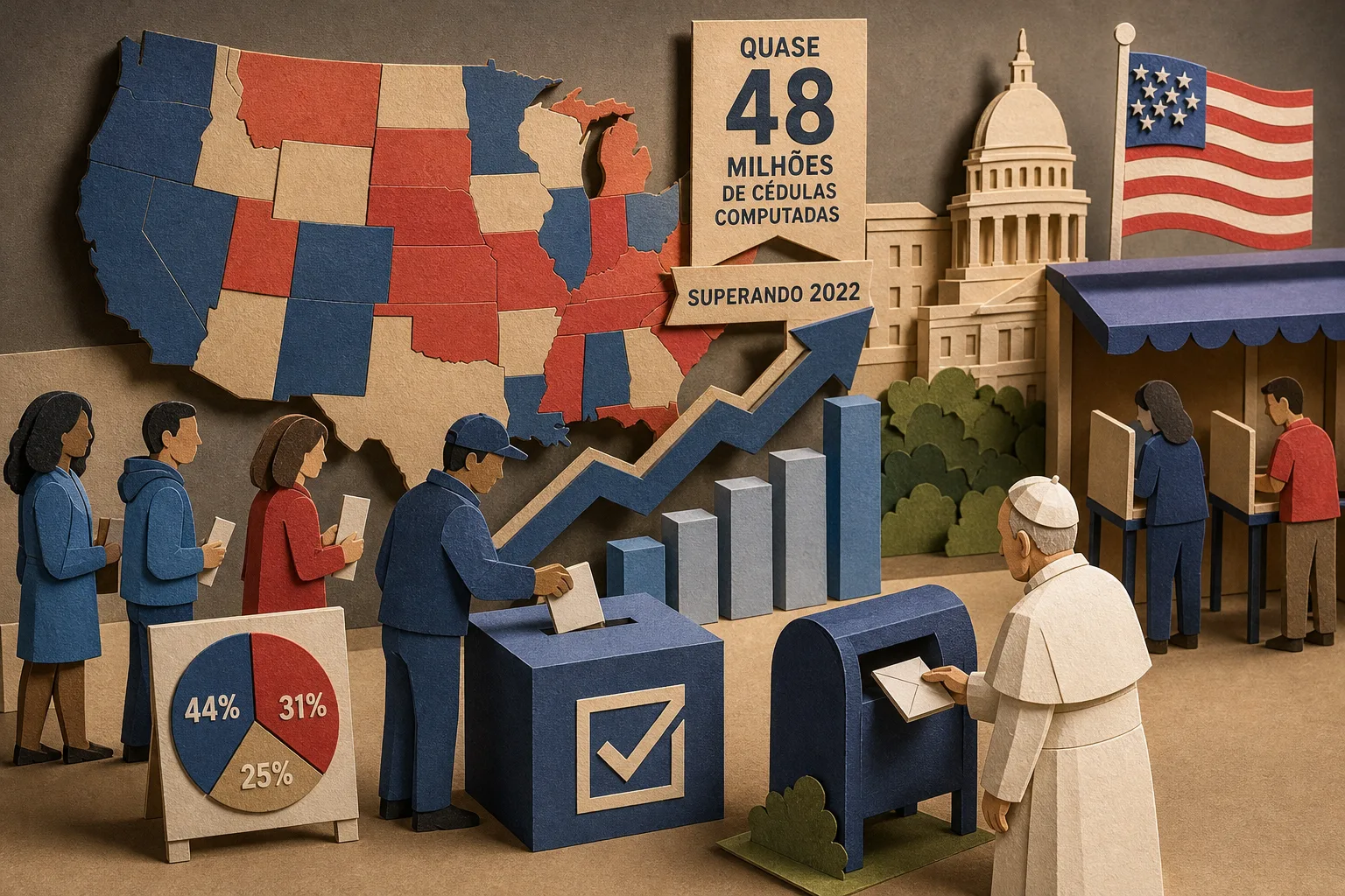Comparecimento prévio nas eleições legislativas americanas supera marca de 2022