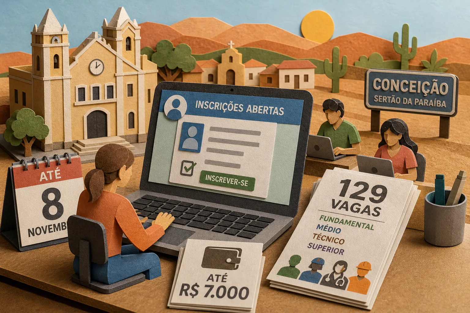 Conceição reabre cadastro para certame com 129 vagas no Sertão da Paraíba
