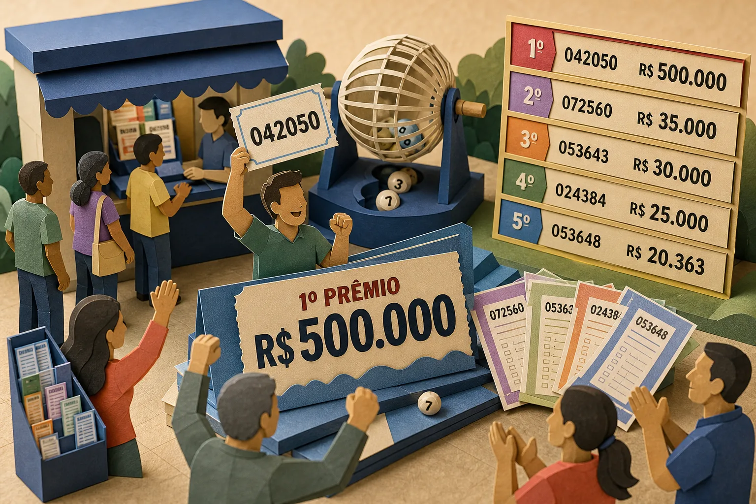 Concurso 6107 da Loteria Federal paga montante de R$ 500 mil ao bilhete 042050