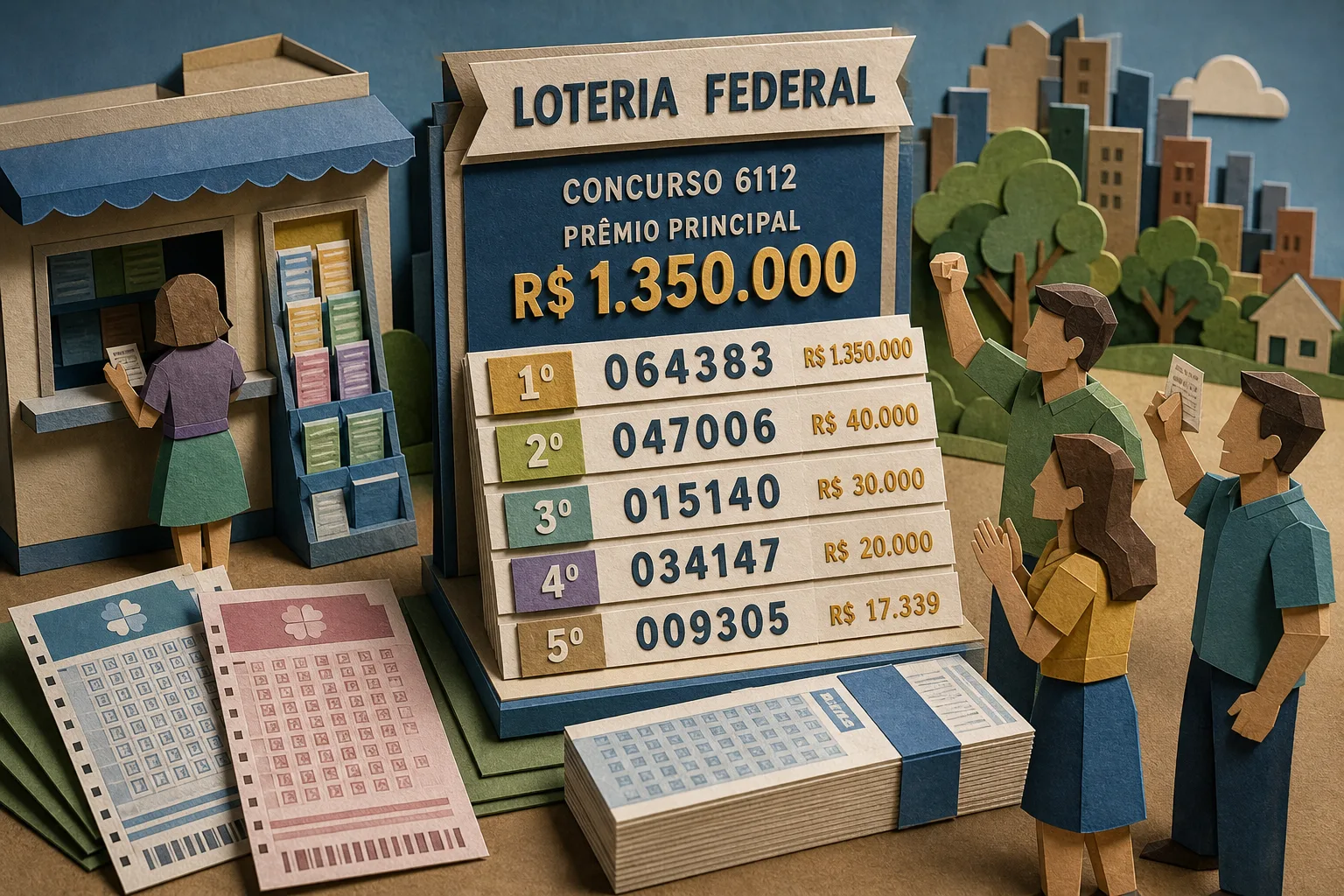 Concurso 6112 da Loteria Federal paga prêmio principal de R$ 1,35 milhão