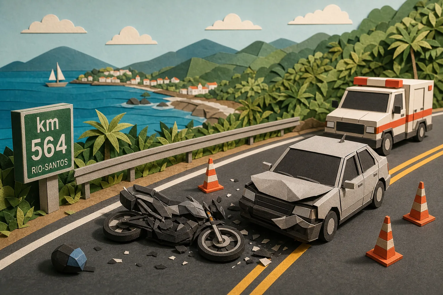Condutor de moto morre após colisão com carro na Rio-Santos em Paraty