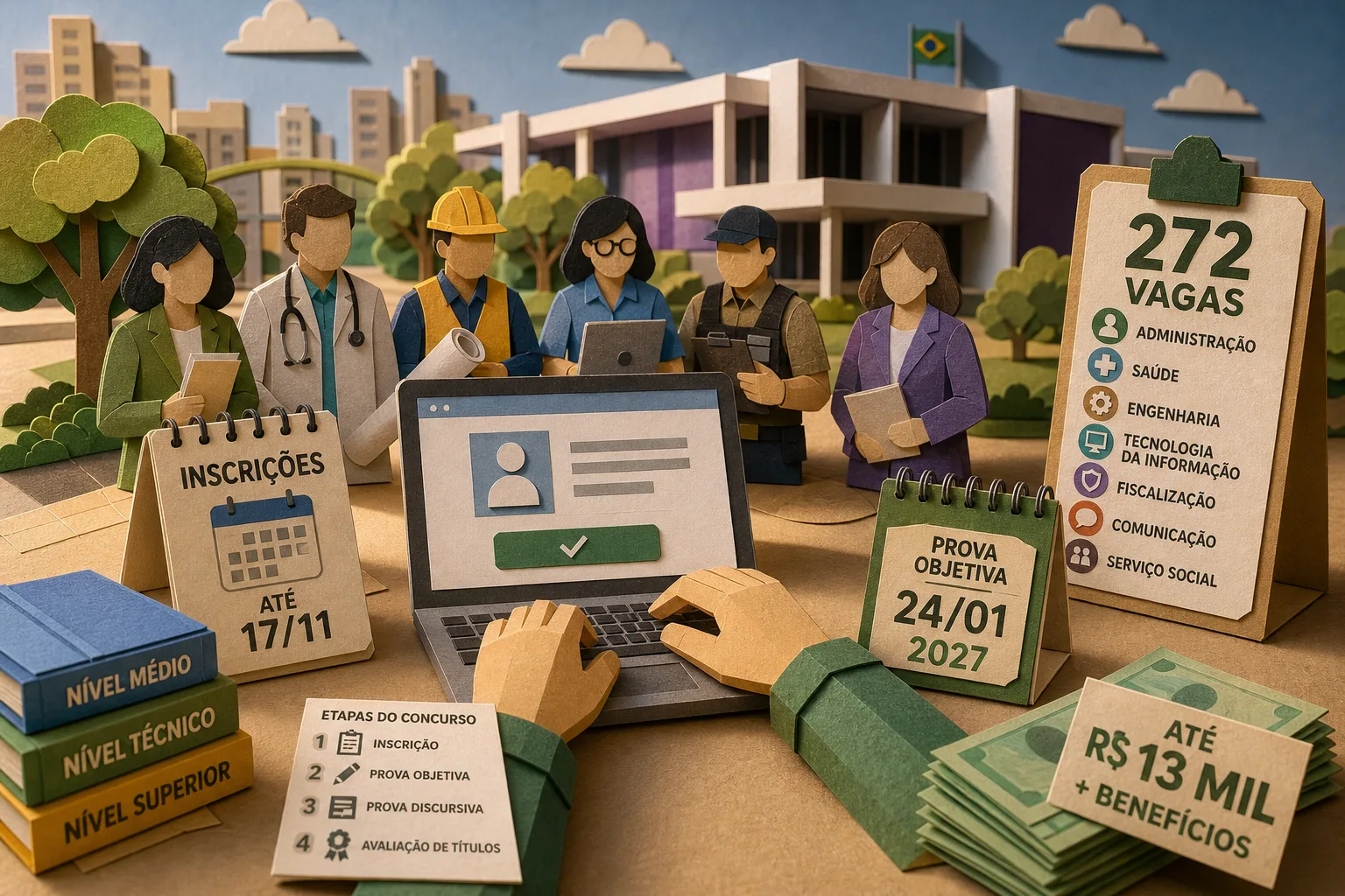 Contagem inicia prazo de inscrição em concurso público com salários de até R$ 13 mil