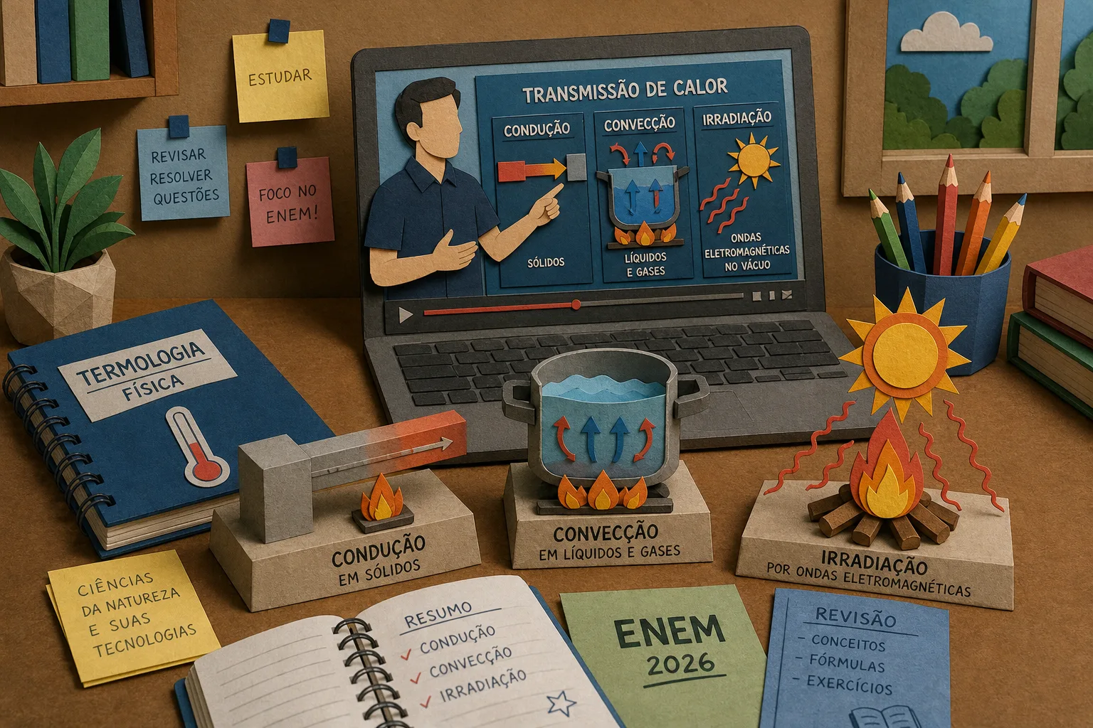 Conteúdo de física detalha processos de transmissão de calor para provas do Enem