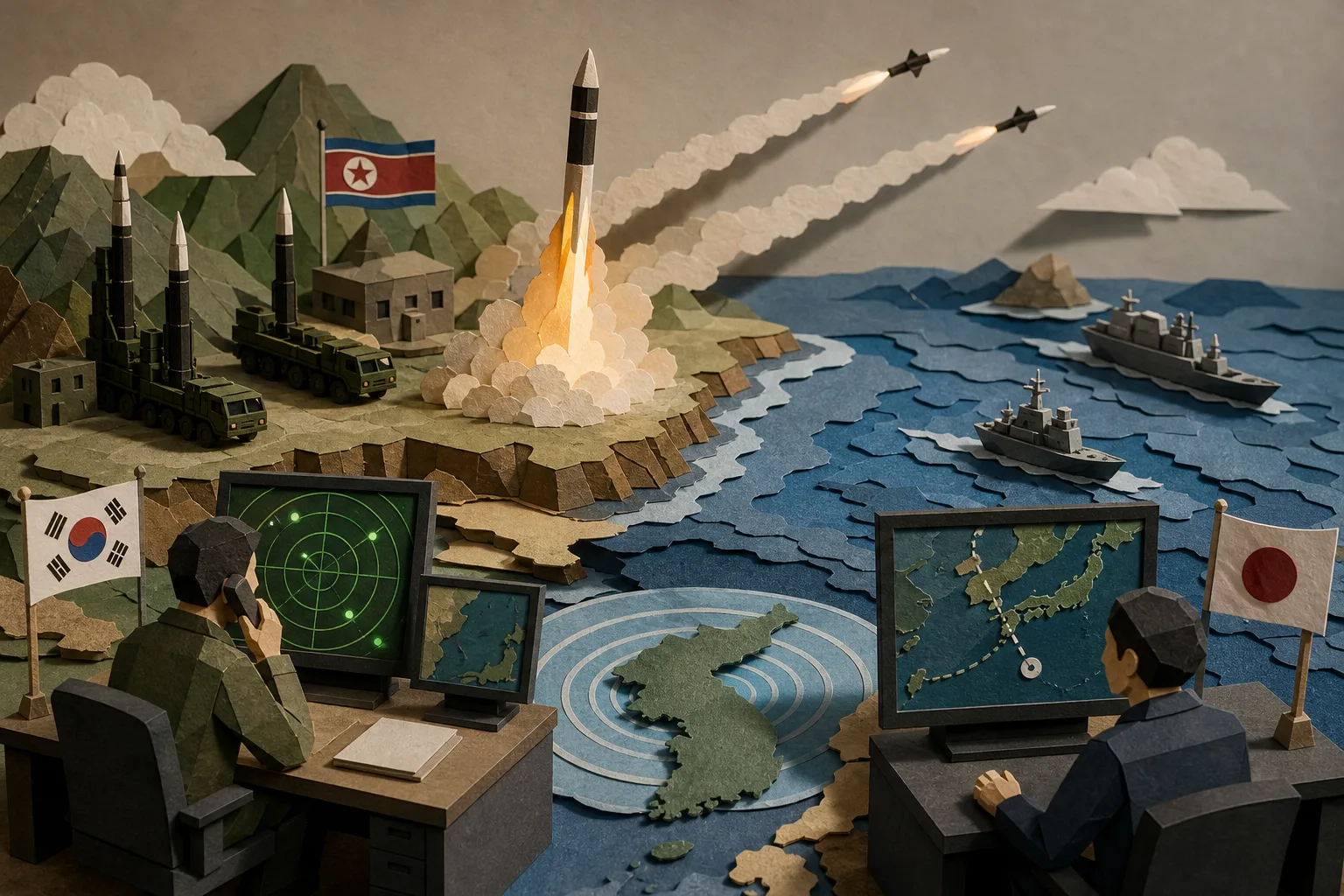 Coreia do Norte dispara novos mísseis balísticos em direção ao mar