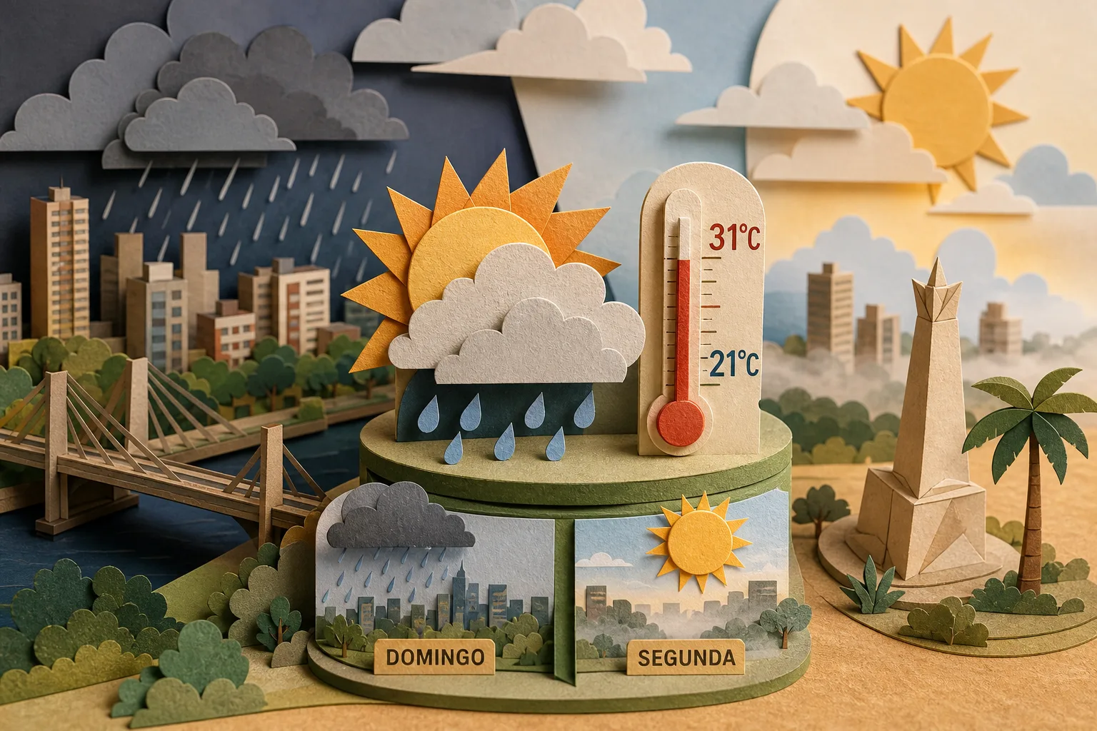 Cuiabá deve registrar pancadas de chuva e máxima de 31°C neste domingo