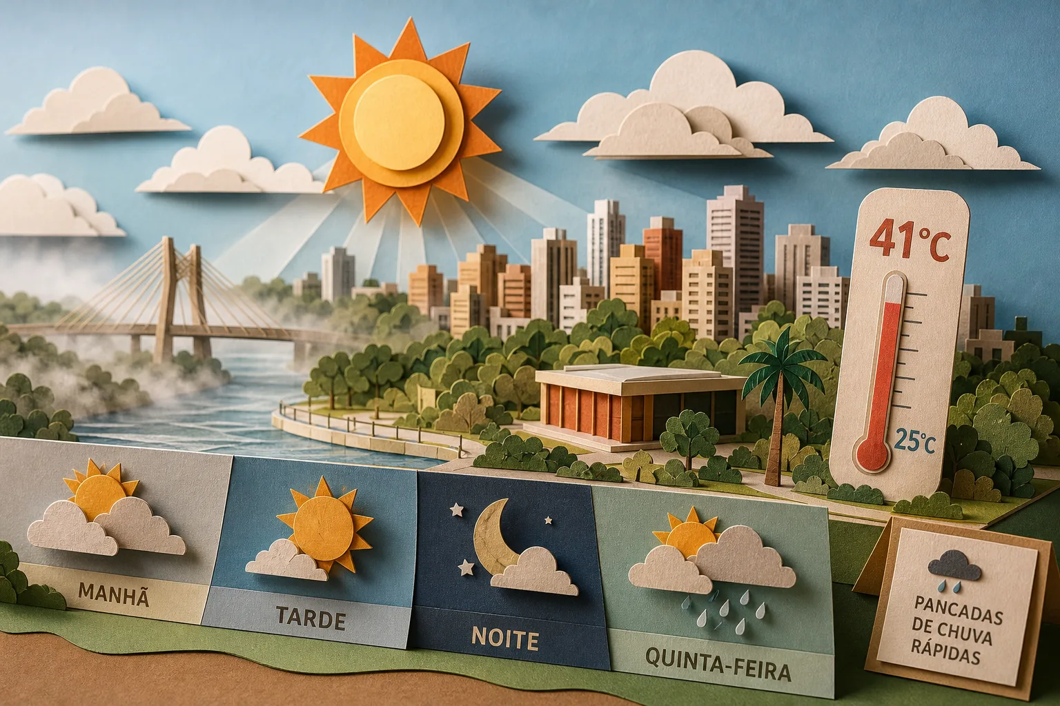 Cuiabá enfrenta calor intenso com máxima de 41 ºC e névoa matinal nesta quarta