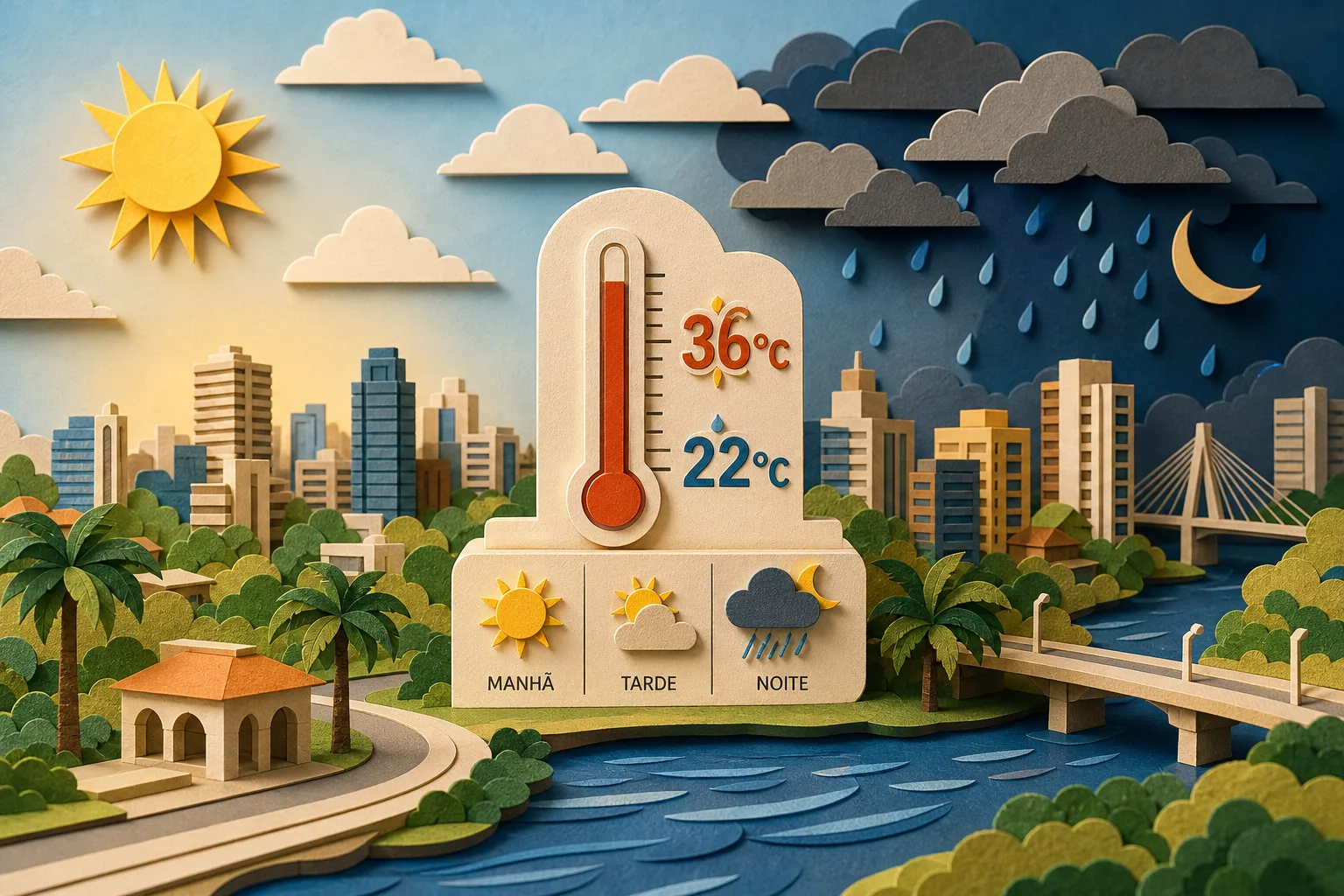 Cuiabá tem calor de até 36ºC e previsão de pancadas de chuva no período noturno
