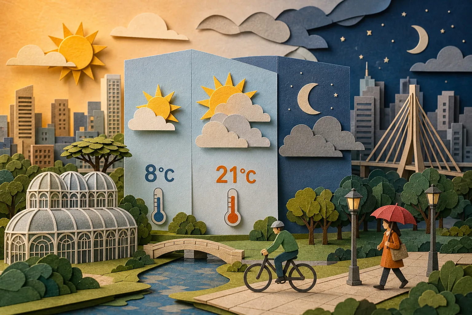 Curitiba tem dia com grande variação de nuvens e máxima de 21ºC nesta segunda