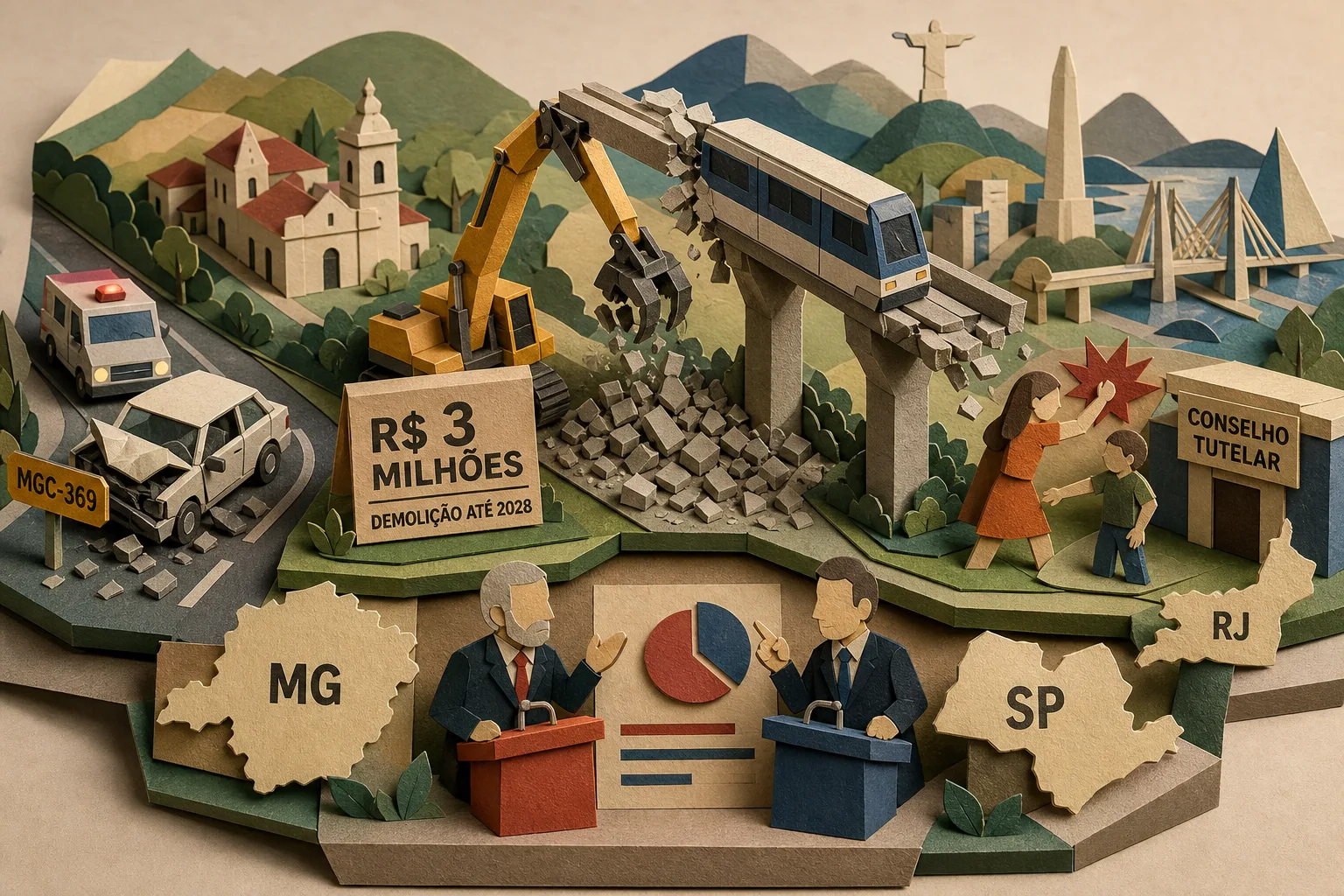 Demolição de monotrilho de R$ 3 milhões e disputa eleitoral movimentam Minas