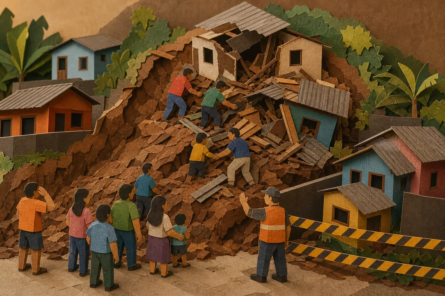 Deslizamento de terra afeta três residências e desabriga famílias em Macaé