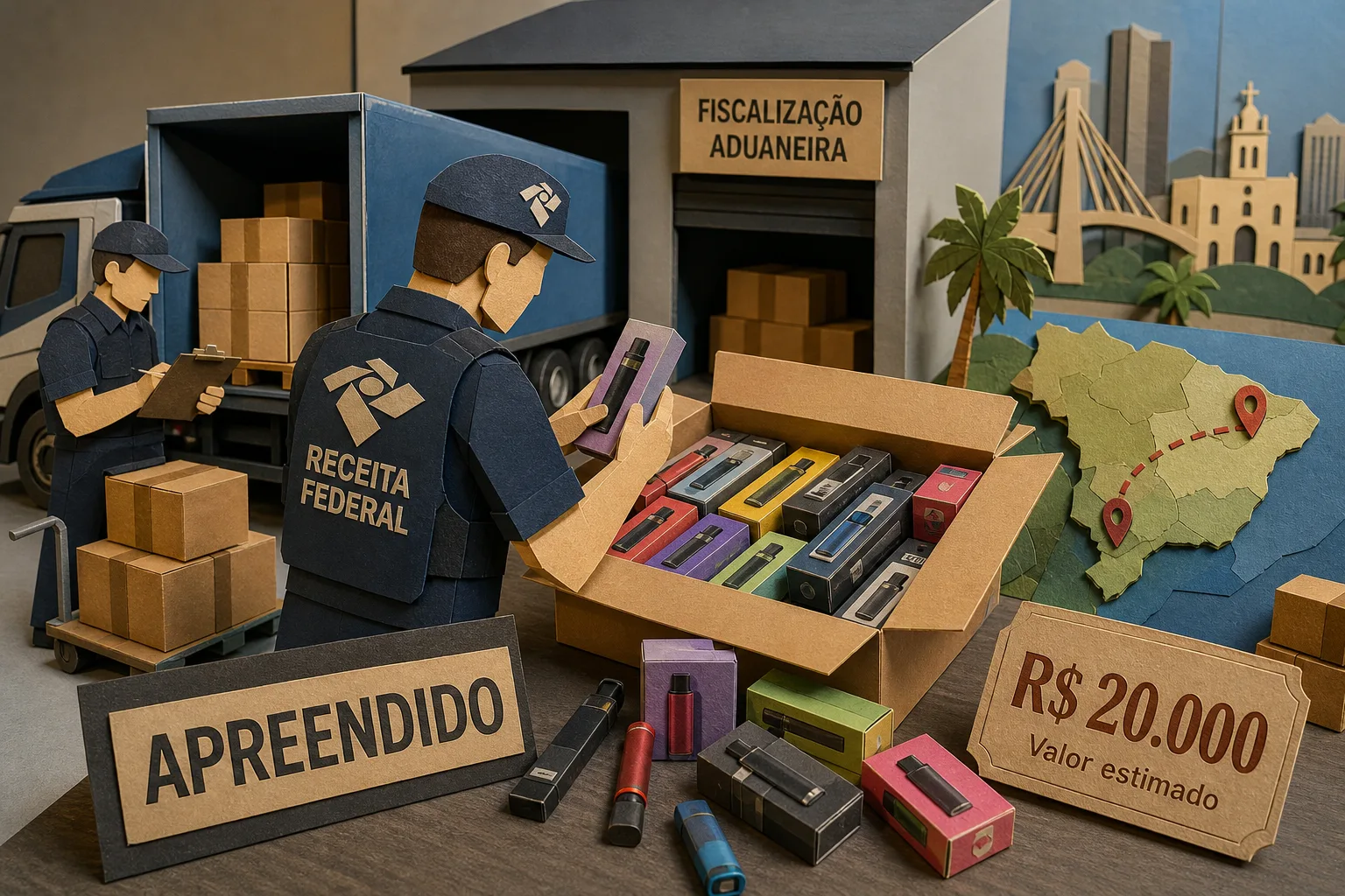 Dispositivos eletrônicos para fumar avaliados em R$ 20 mil são apreendidos no Ceará