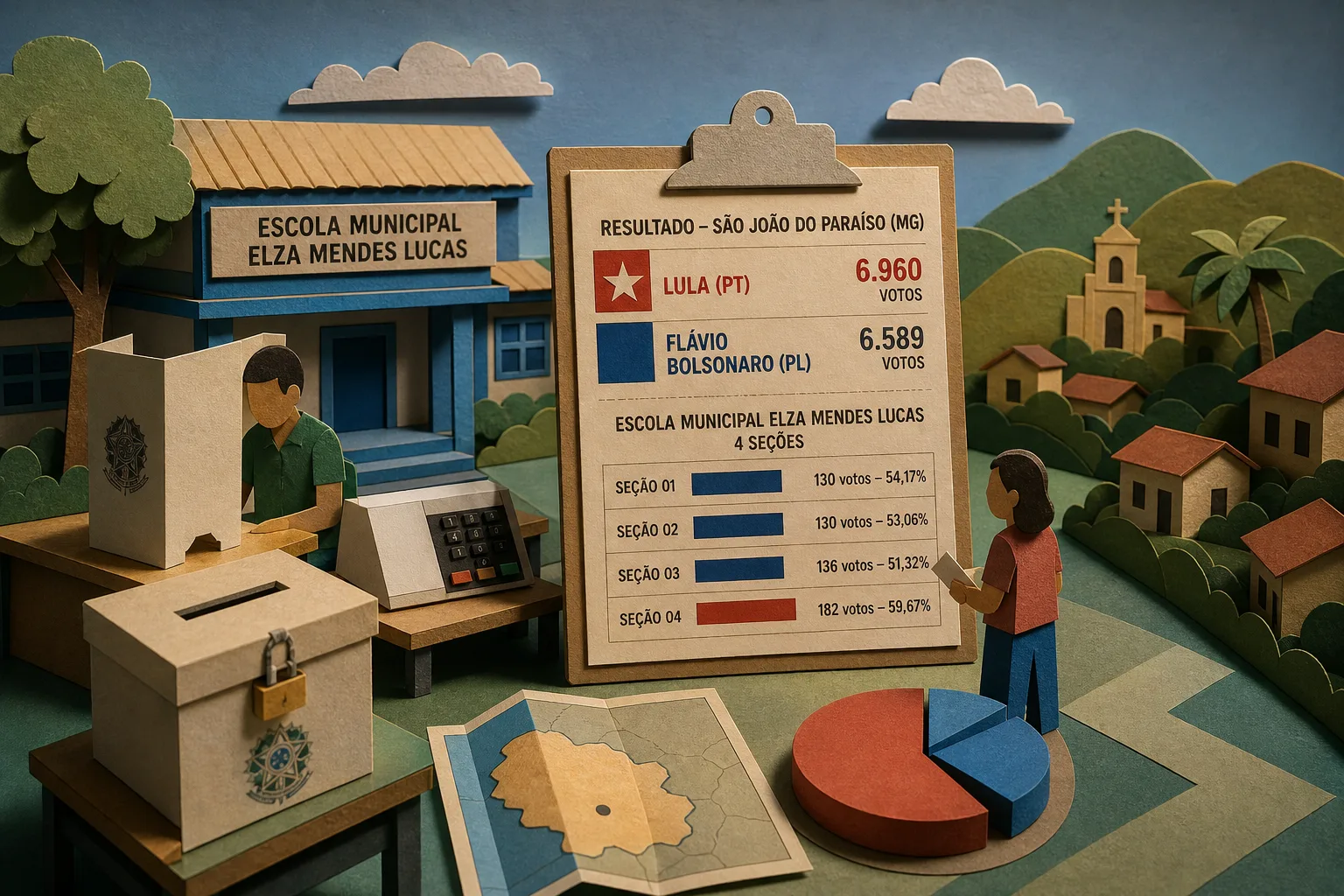 Disputa do 2º turno tem votação acirrada em colégio de São João do Paraíso