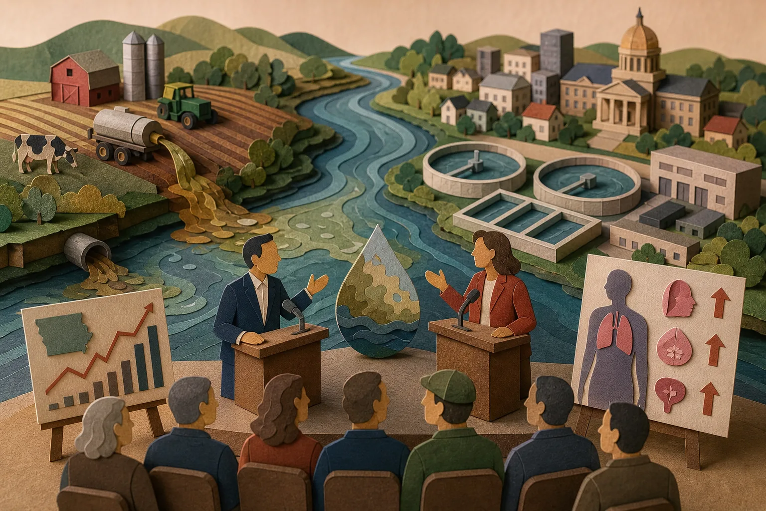 Disputa política em Iowa é dominada por contaminação de rios e índices de câncer