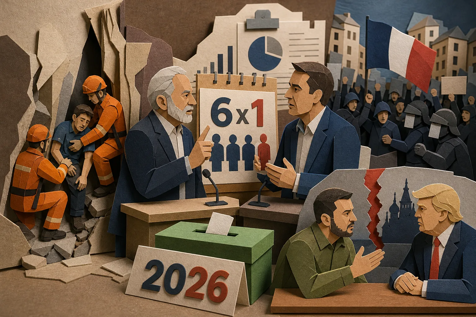 Disputa presidencial de 2026, resgate em Pernambuco e protestos na França